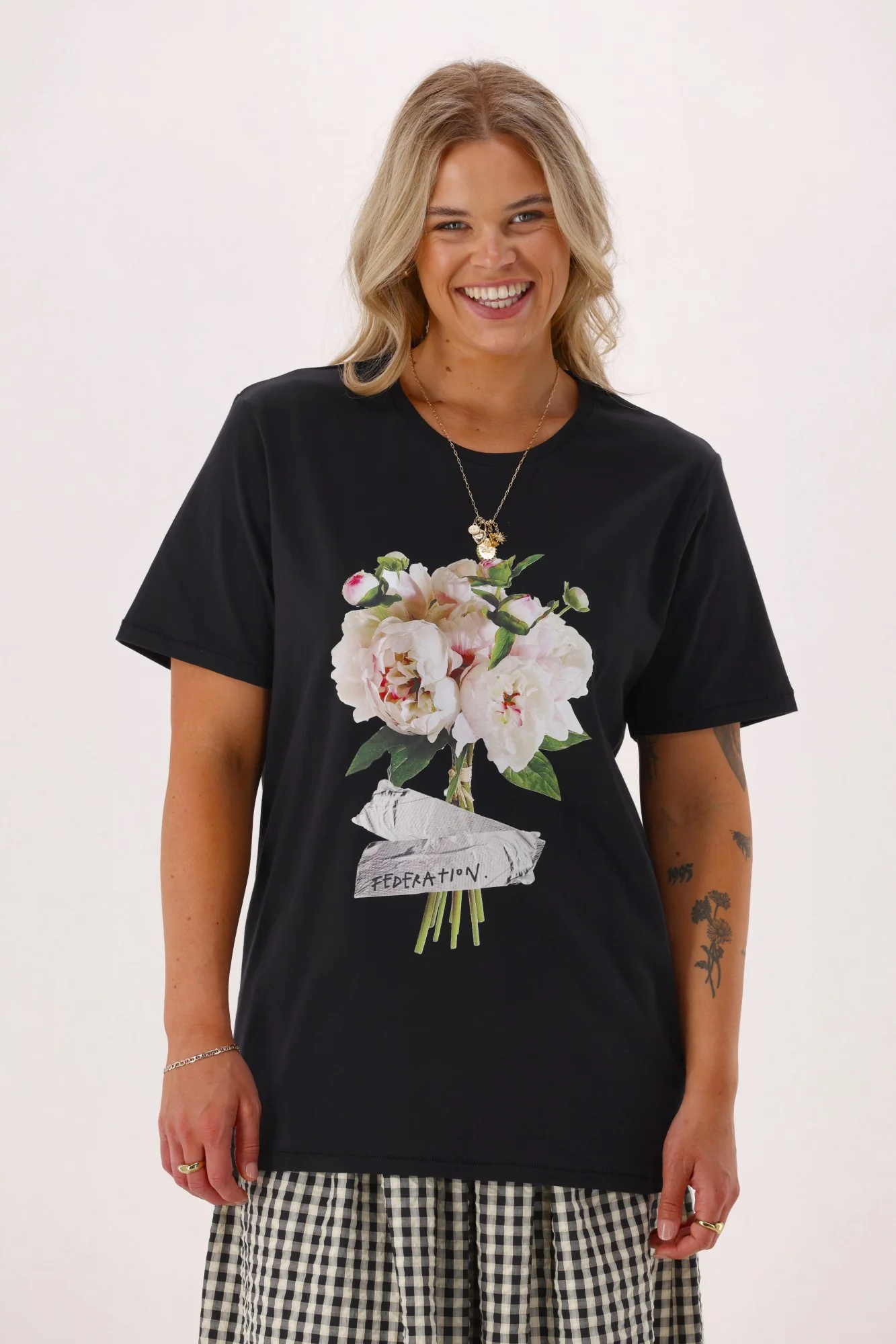 Federation Rush Tee Peony's Ducted Black - Image 2
