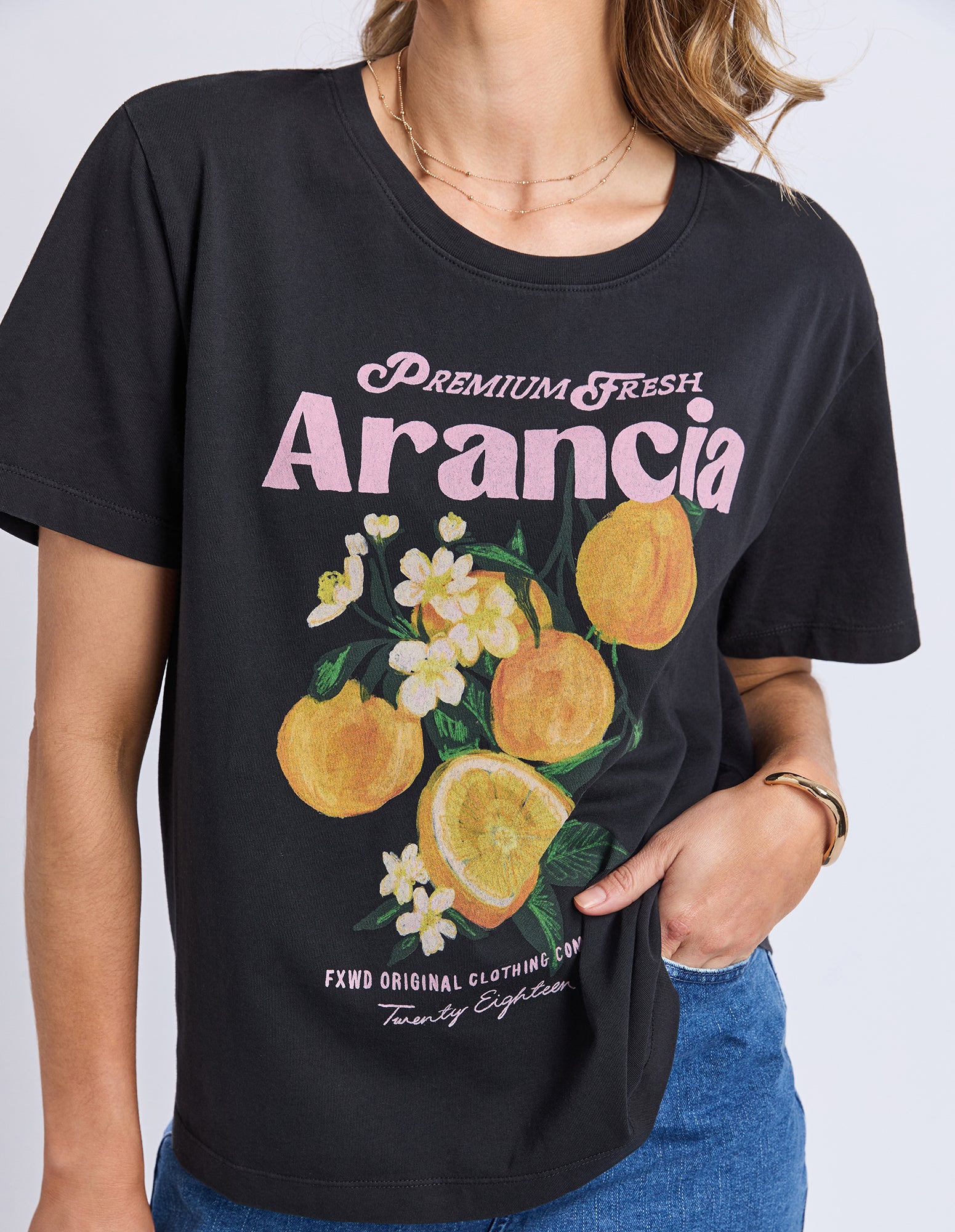 Foxwood Arancia Tee Washed Black - Image 3