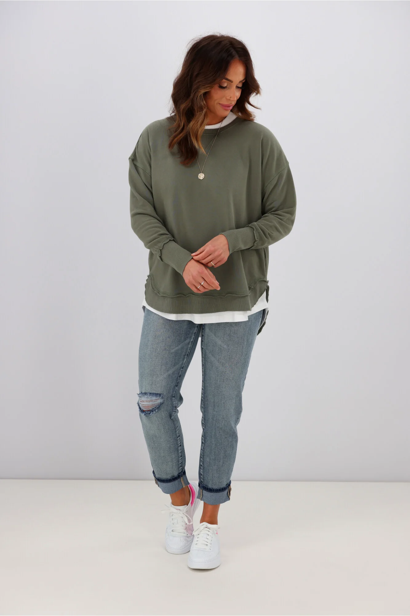 Foxwood Delilah Crew Khaki - Image 3