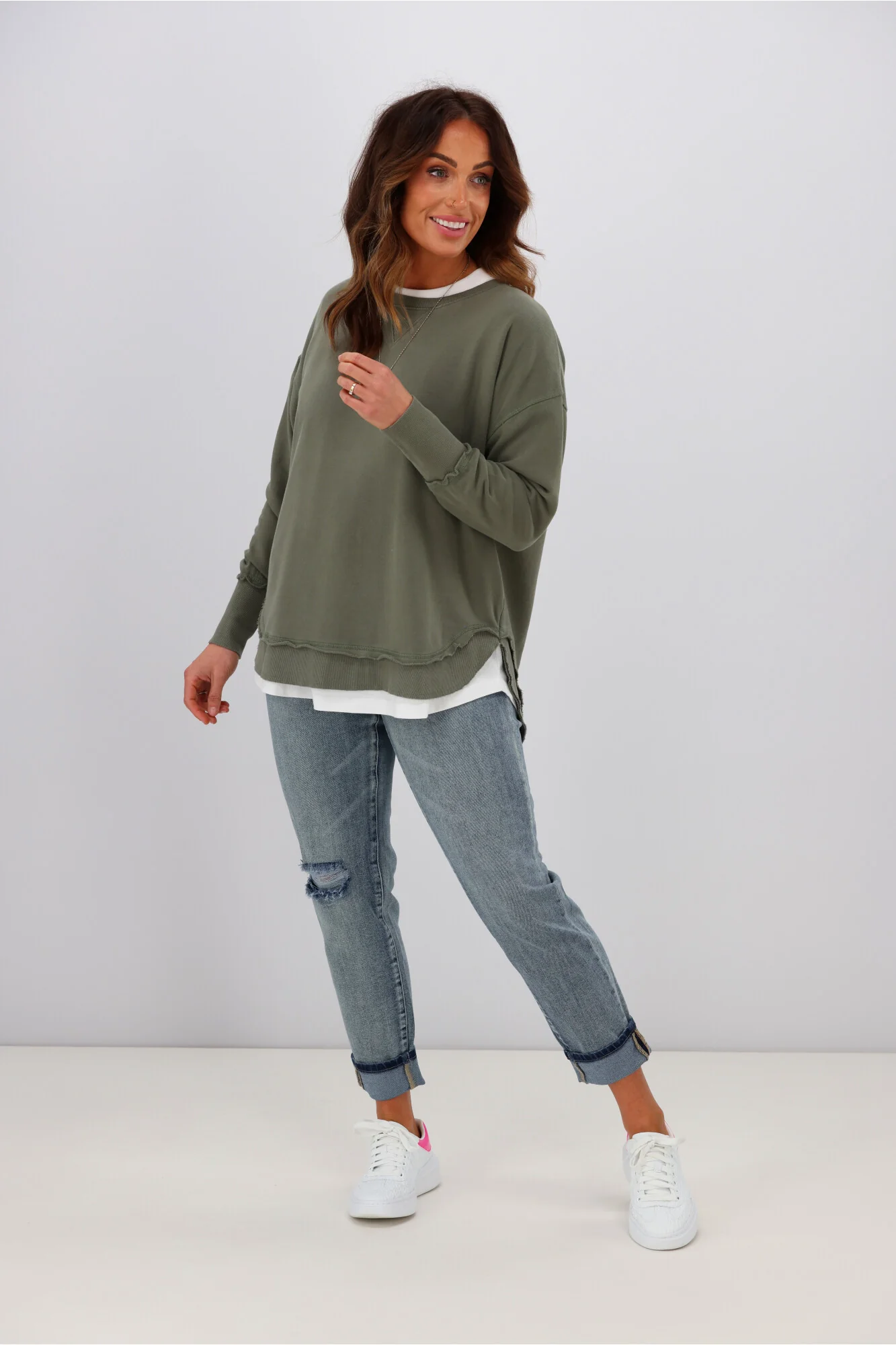 Foxwood Delilah Crew Khaki - Image 4