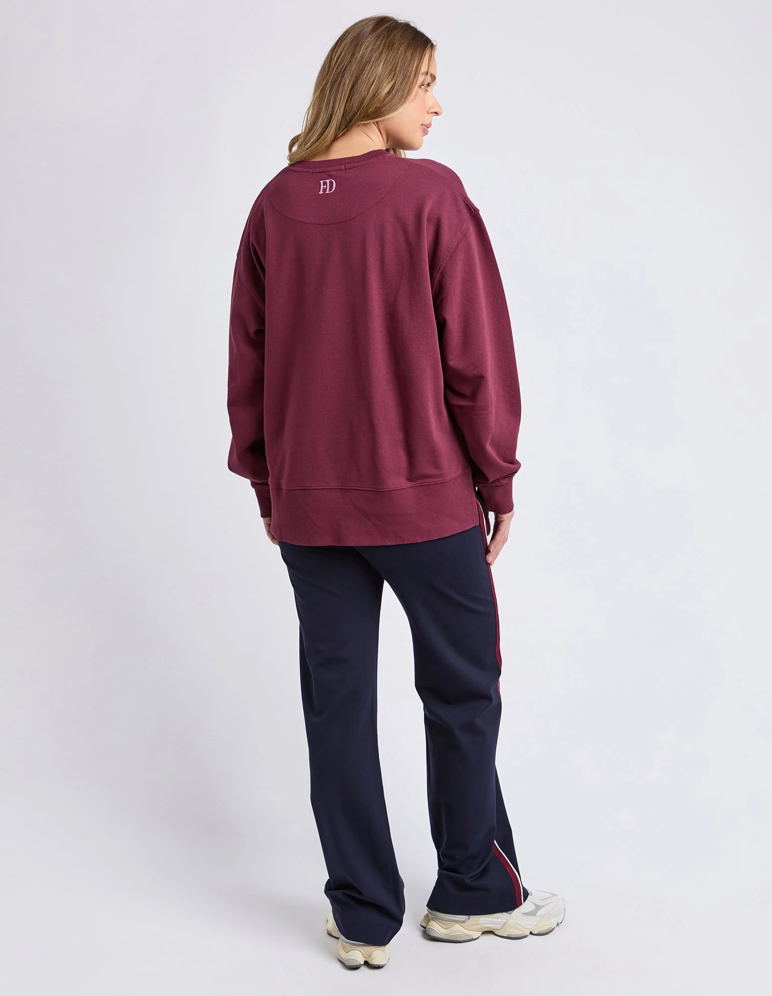 Foxwood Effortless Contrast Crew Wine - Image 6