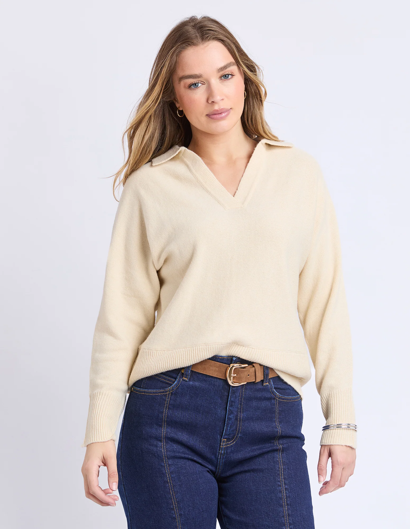 Foxwood Elea Knit Polo Egg Shell - Image 2