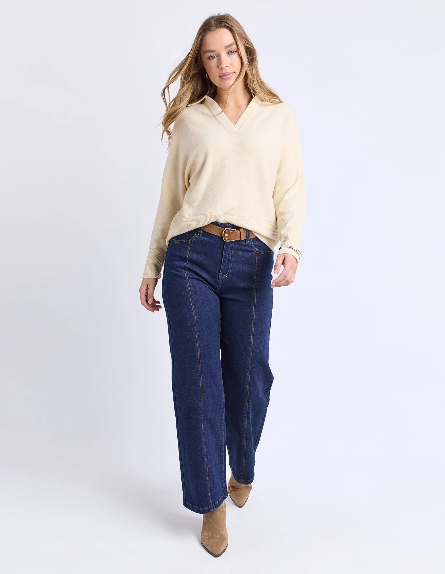 Foxwood Elea Knit Polo Egg Shell - Image 4