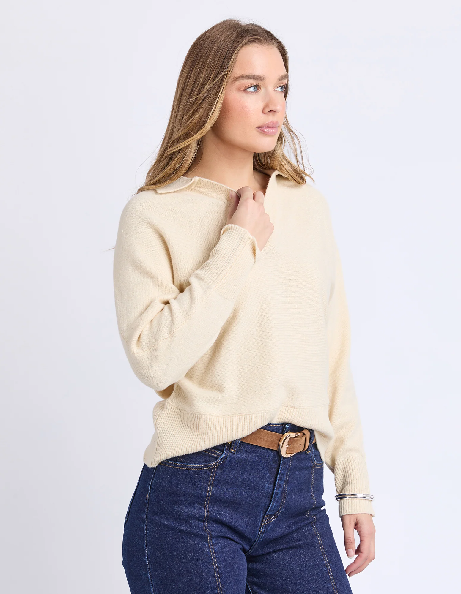 Foxwood Elea Knit Polo Egg Shell - Image 5