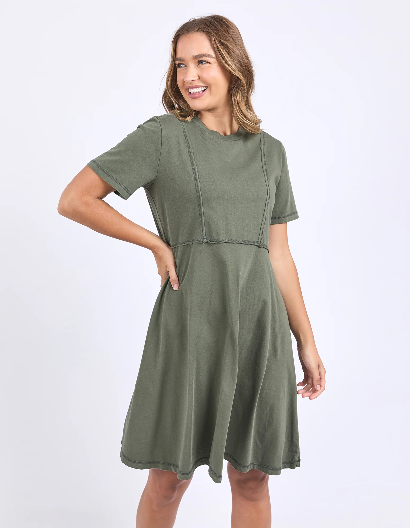 Foxwood Eva Dress Khaki - Image 3