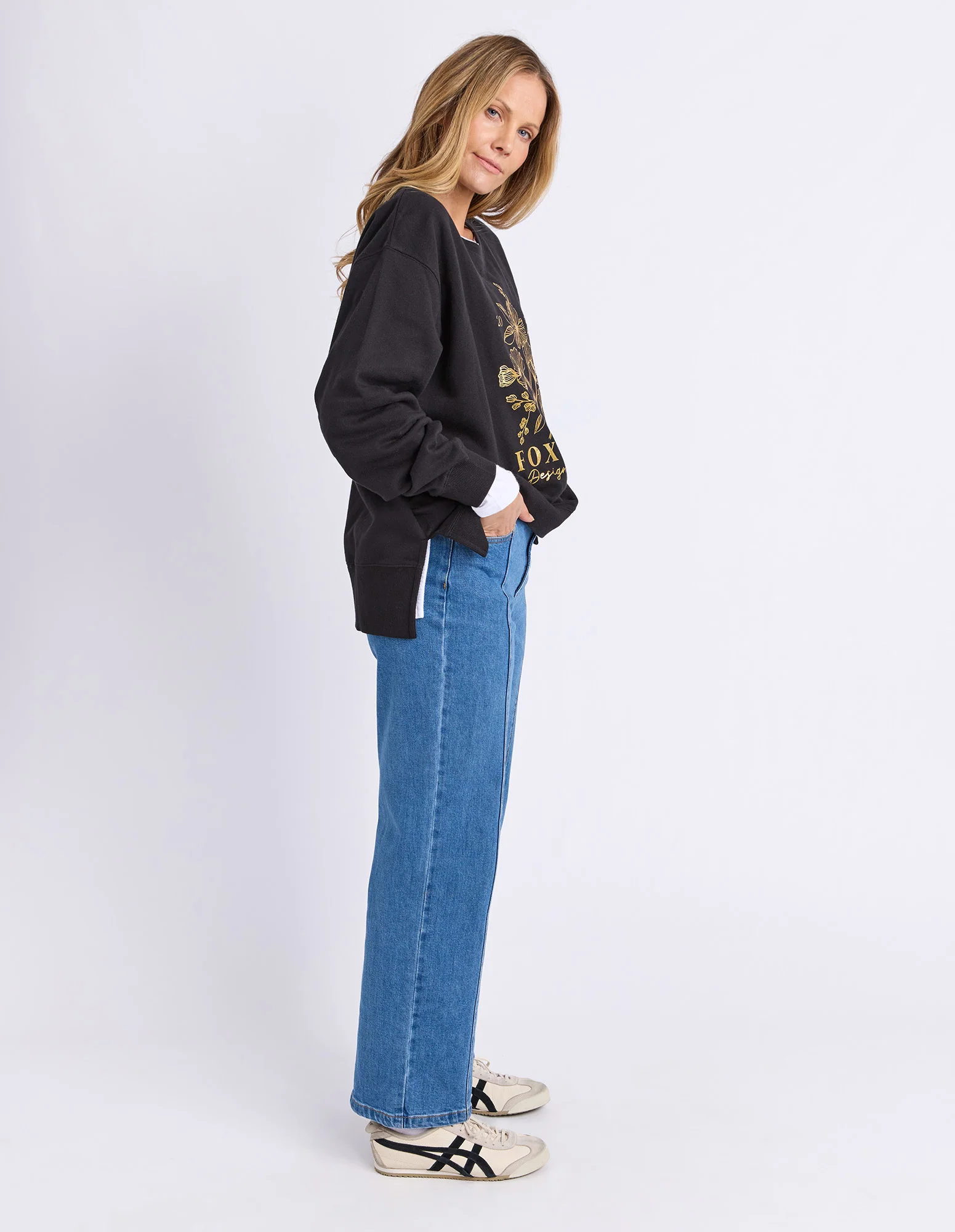 Foxwood Fleur Charm Jumper Black Gold Foil - Image 5