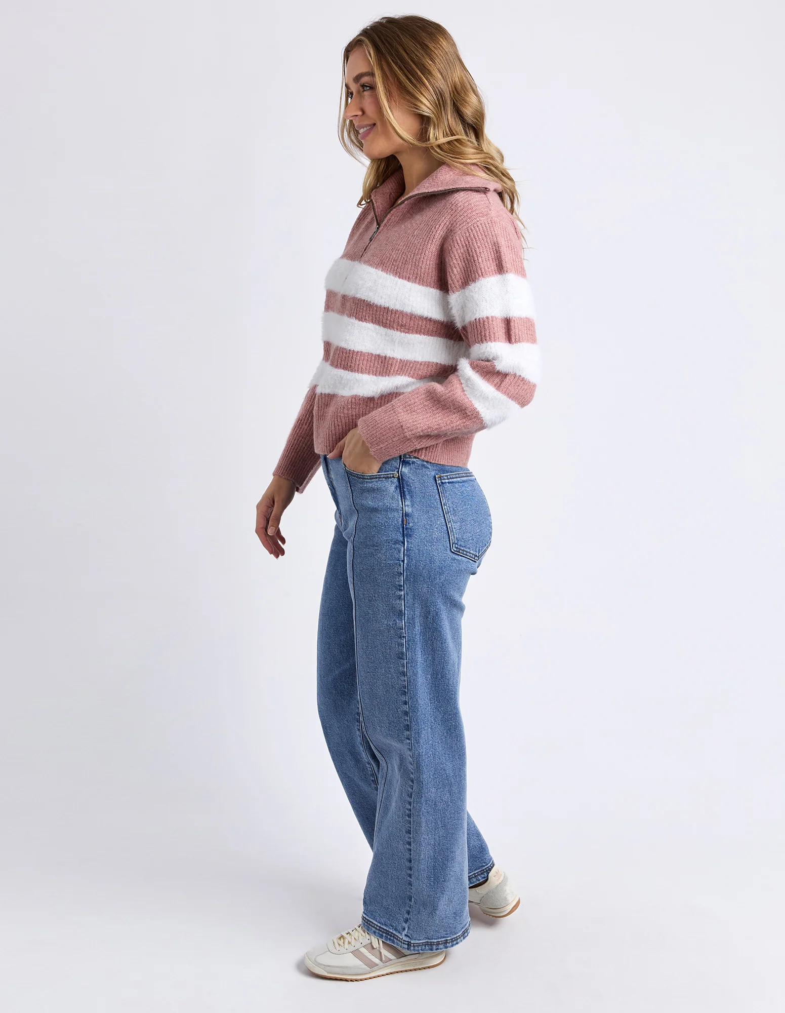 Foxwood Gracie Zip Crew Dark Pink - Image 6