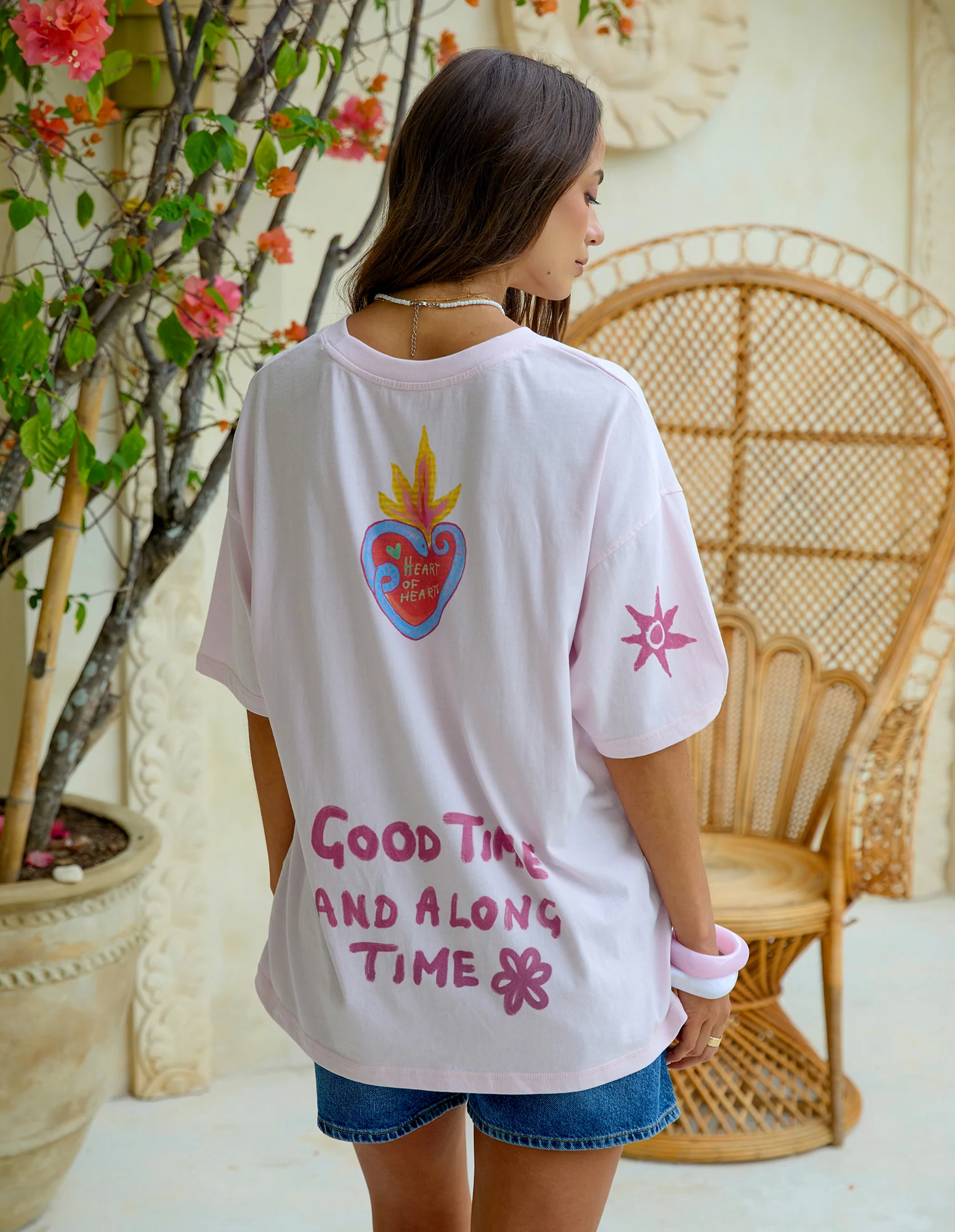 Foxwood Heart Of Hearts Tee Pale Pink - Image 2