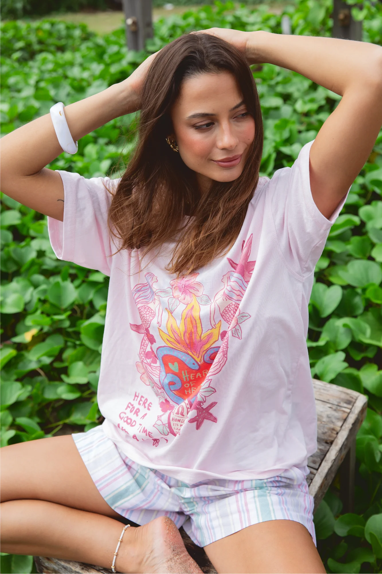 Foxwood Heart Of Hearts Tee Pale Pink - Image 3