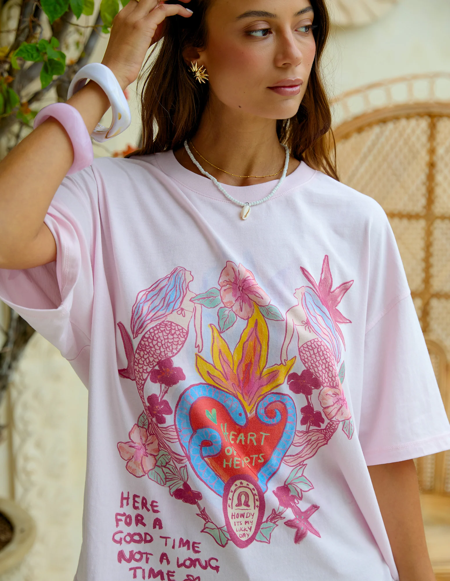 Foxwood Heart Of Hearts Tee Pale Pink - Image 4