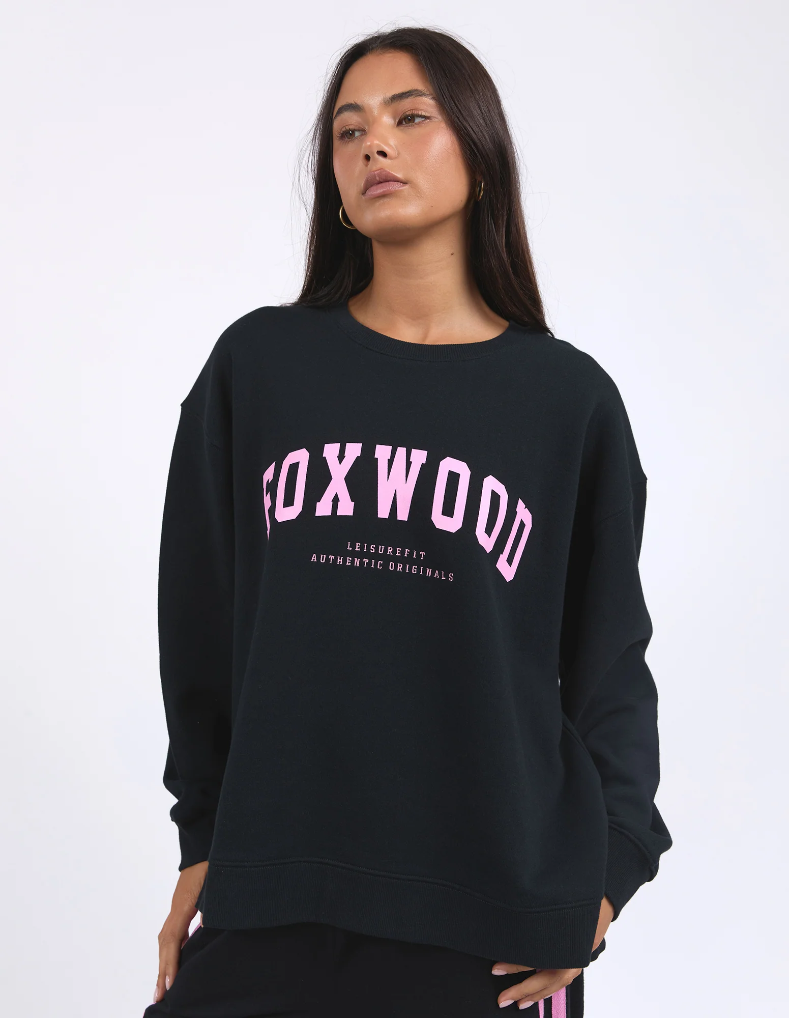 Foxwood Interval Crew Black W/ Neon Pink - Image 3