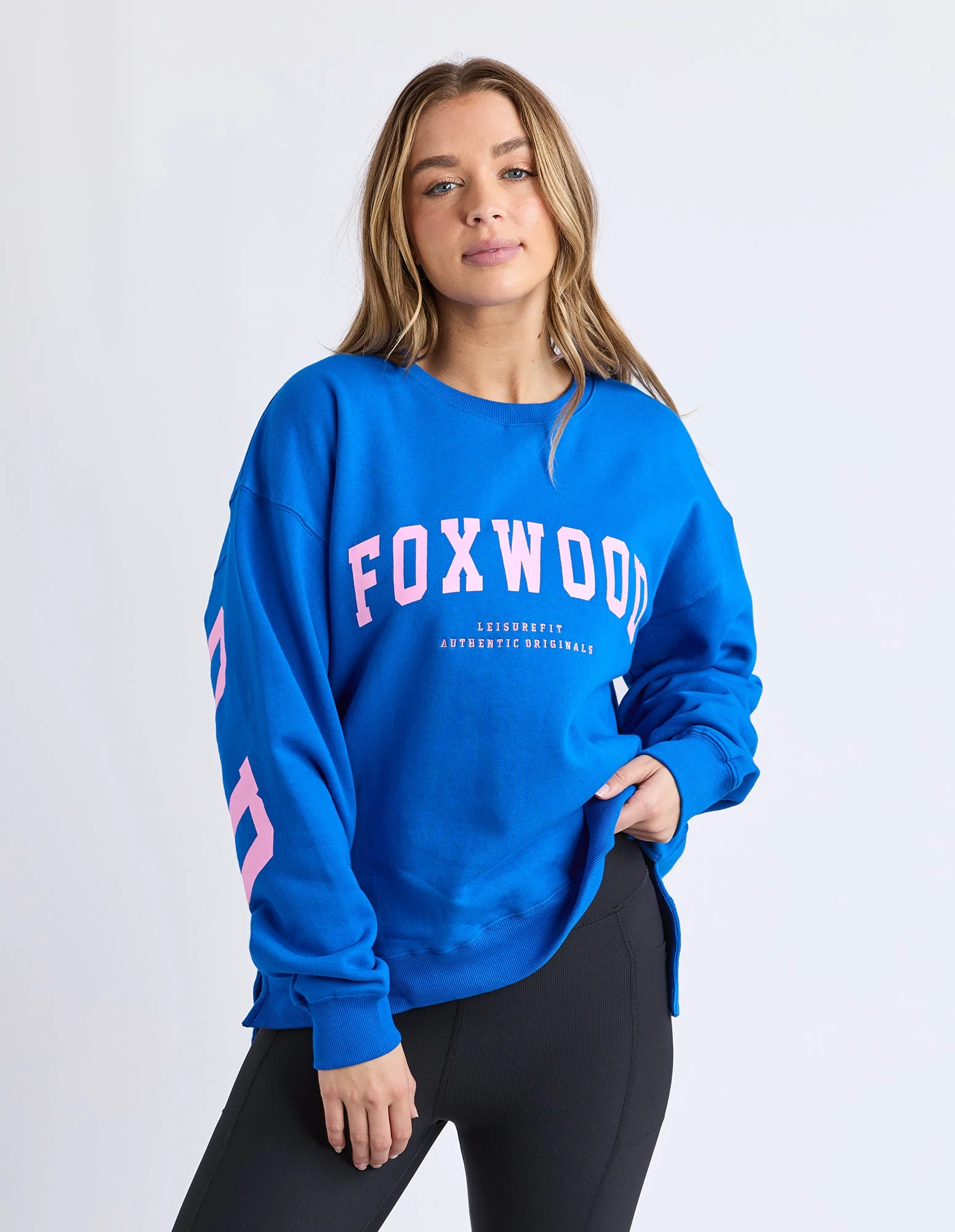 Foxwood Interval Crew Cobalt Blue with Neon Pink - Image 4