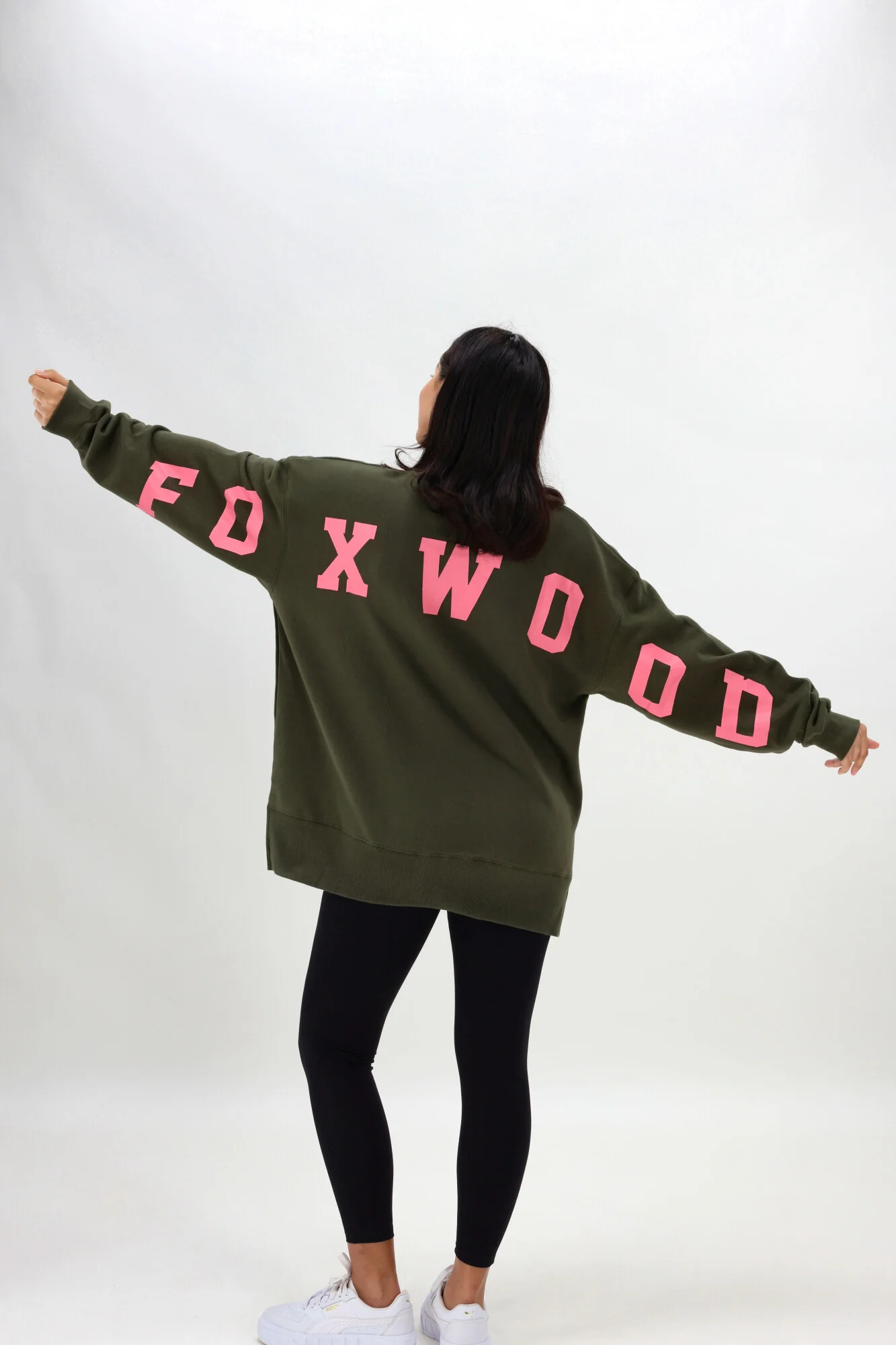 Foxwood Interval Crew Dark Khaki with Coral - Image 3