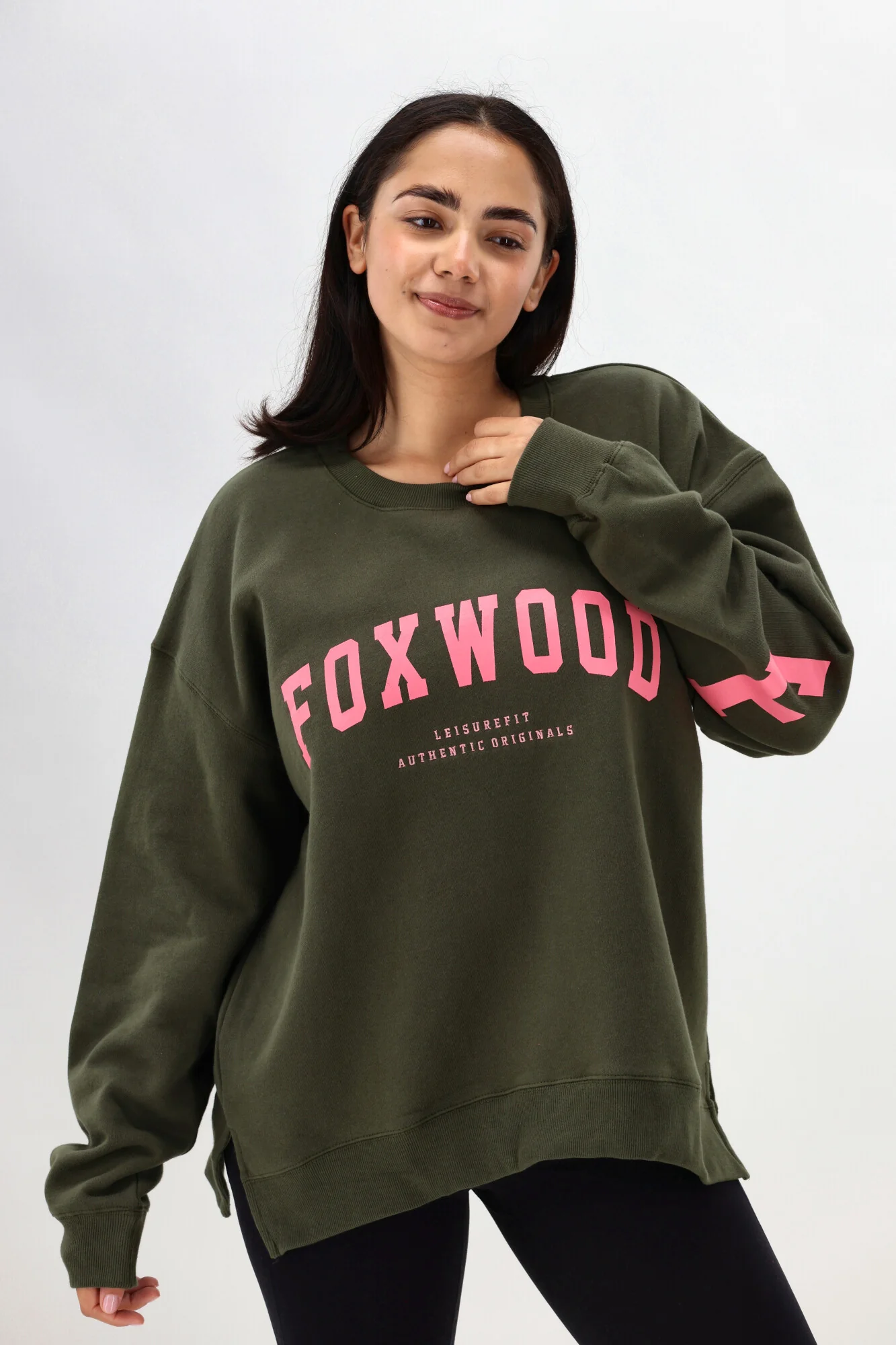 Foxwood Interval Crew Dark Khaki with Coral - Image 4