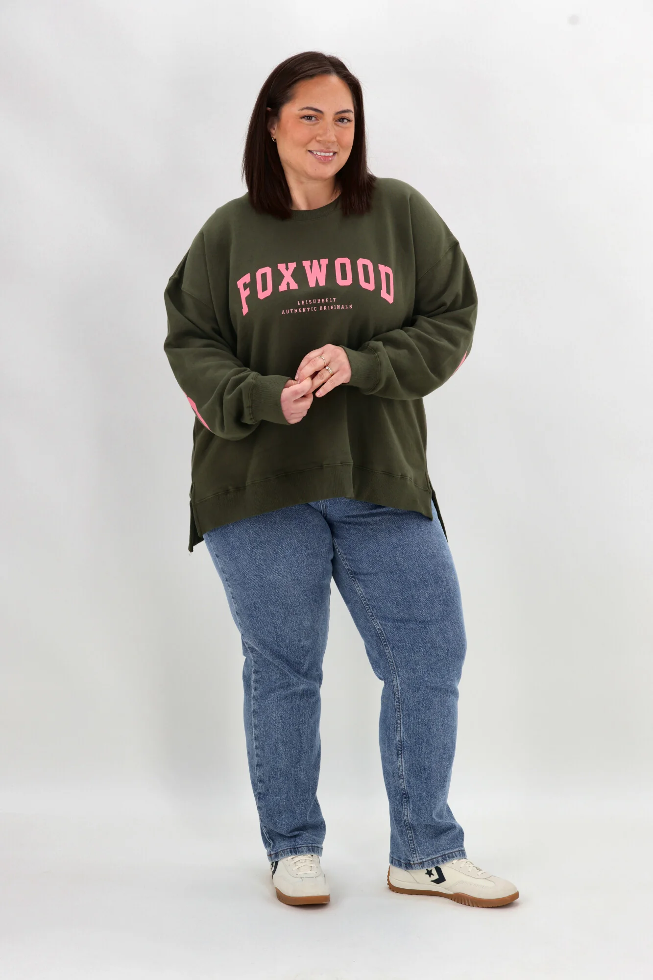 Foxwood Interval Crew Dark Khaki with Coral - Image 6