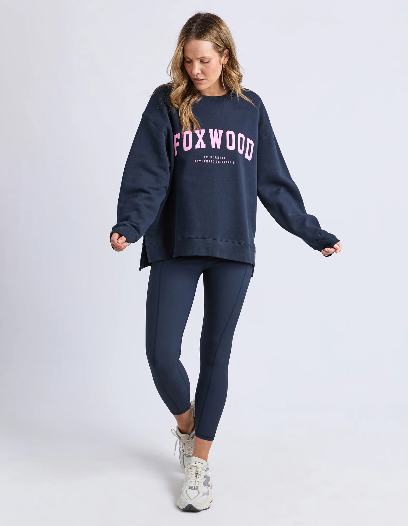 Foxwood Interval Crew Navy And Neon Pink - Image 3