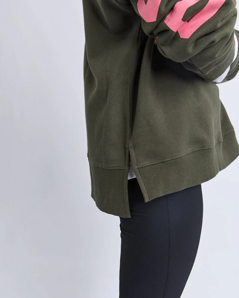 Foxwood Interval Hoodie Dark Khaki With Coral - Image 5