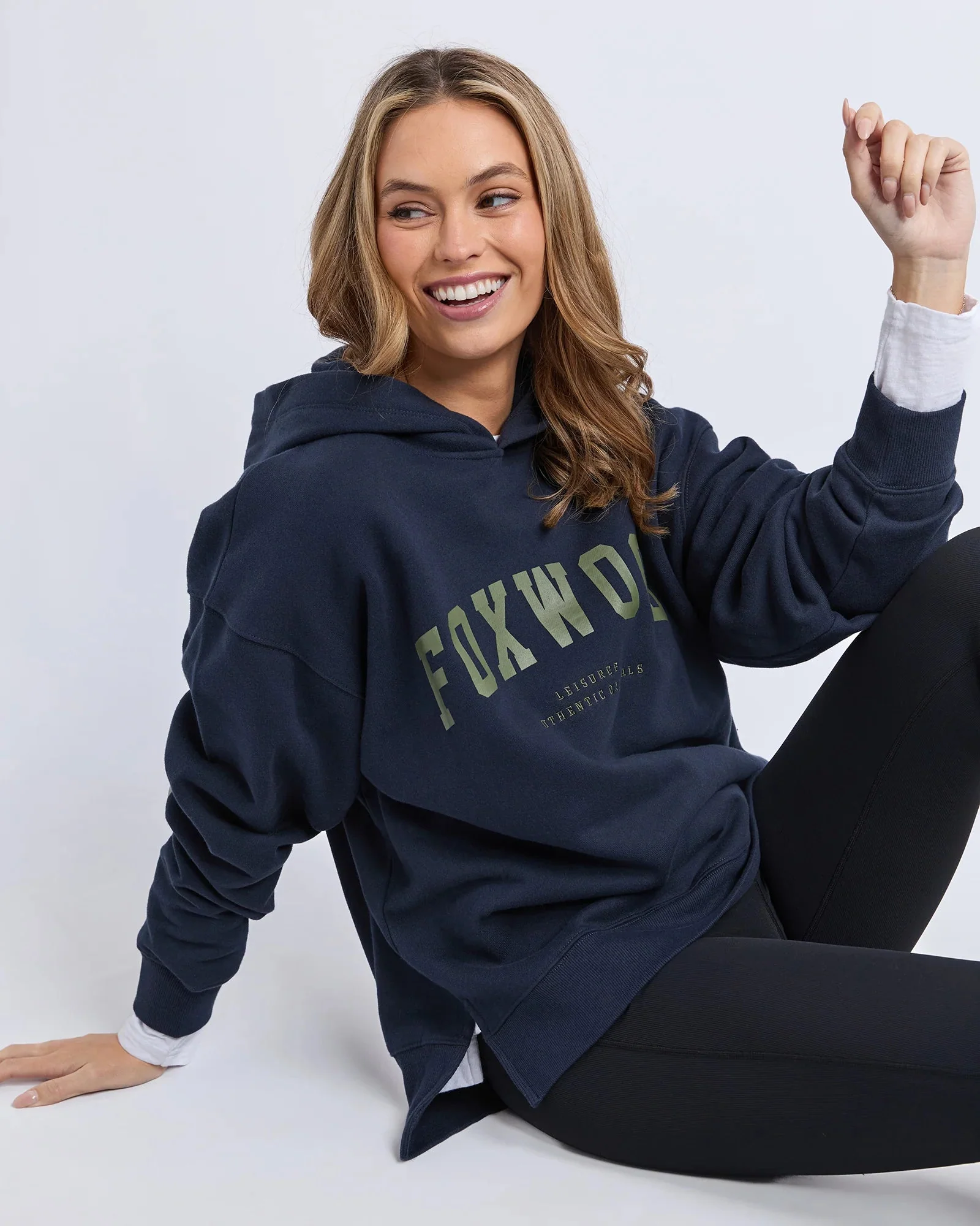 Foxwood Interval Hoodie Navy With Khaki - Image 5