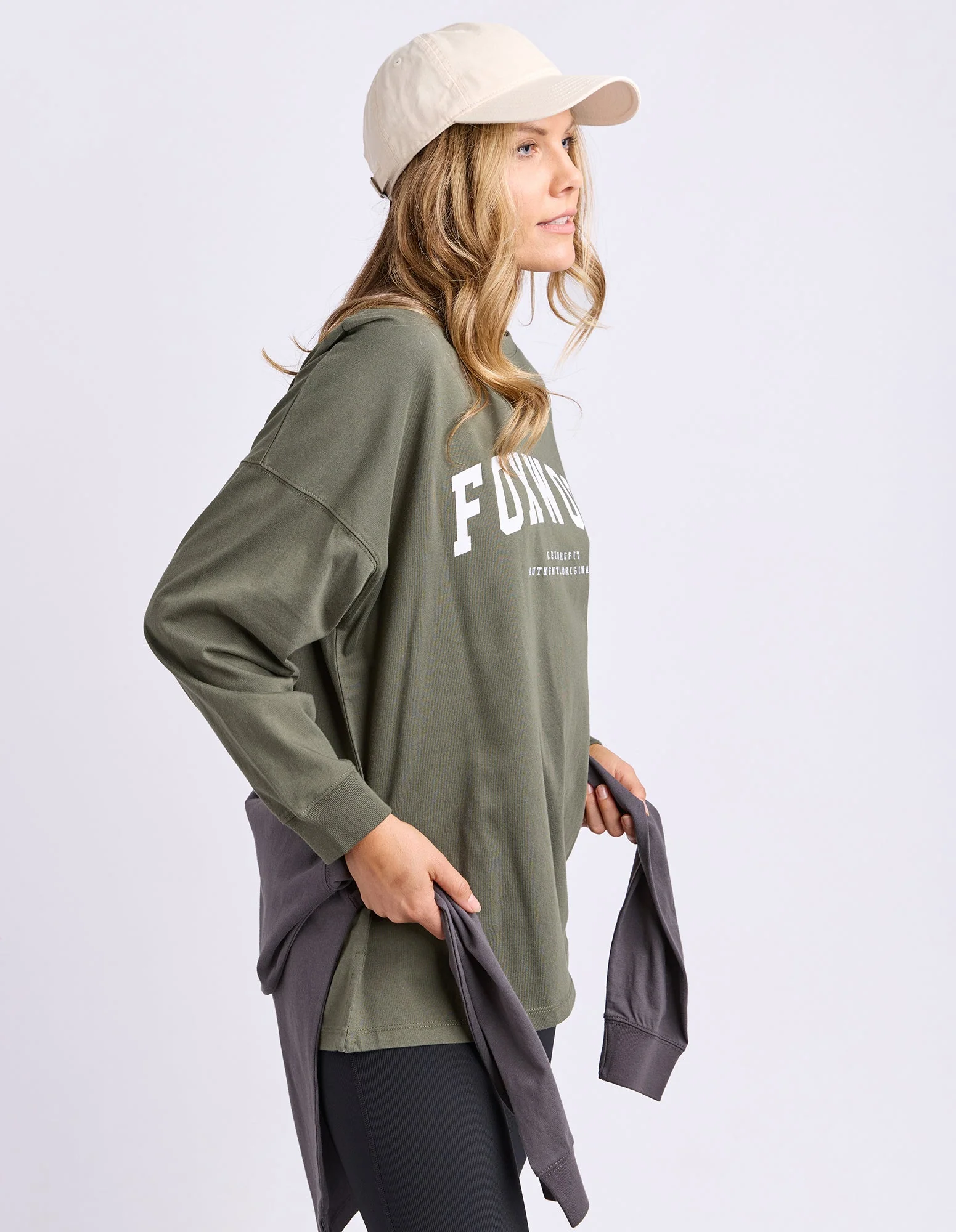 Foxwood Interval Long Sleeve Khaki With White - Image 11