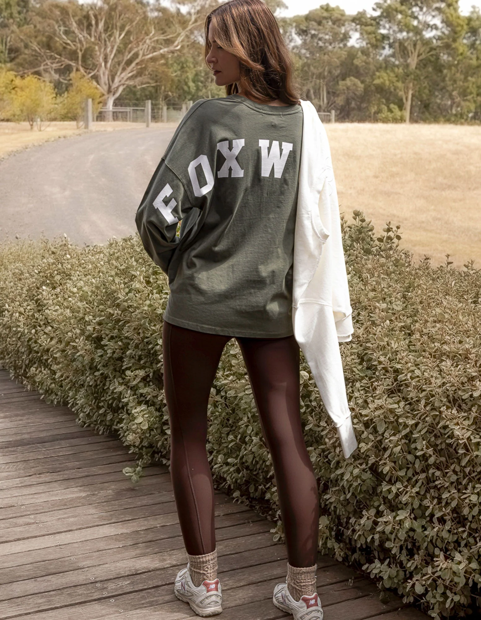 Foxwood Interval Long Sleeve Khaki With White - Image 12