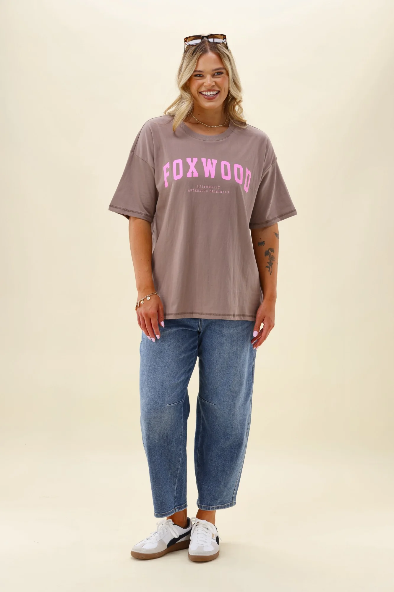 Foxwood Interval Tee Brown With Bright Pink - Image 5