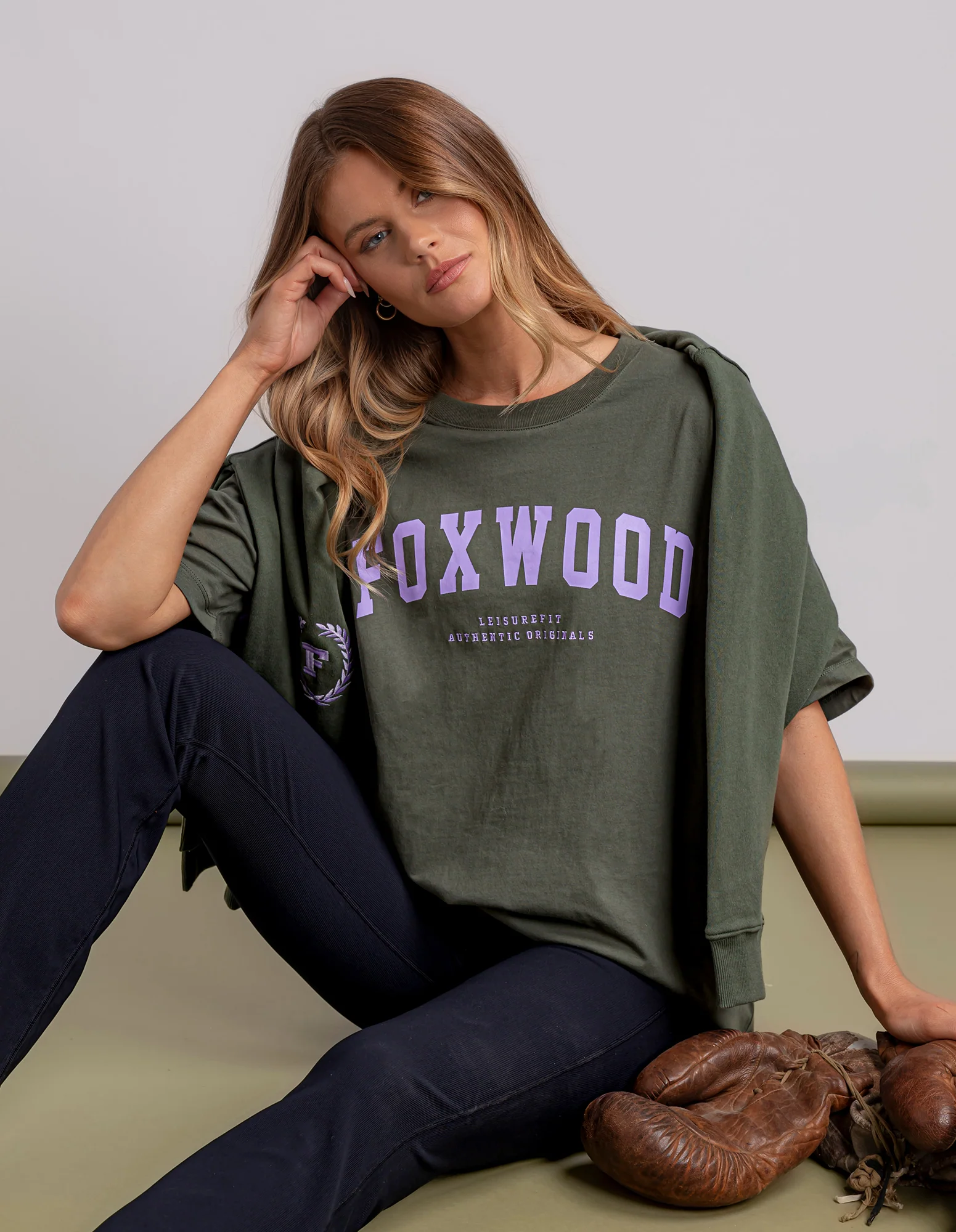 Foxwood Interval Tee Khaki Lilac