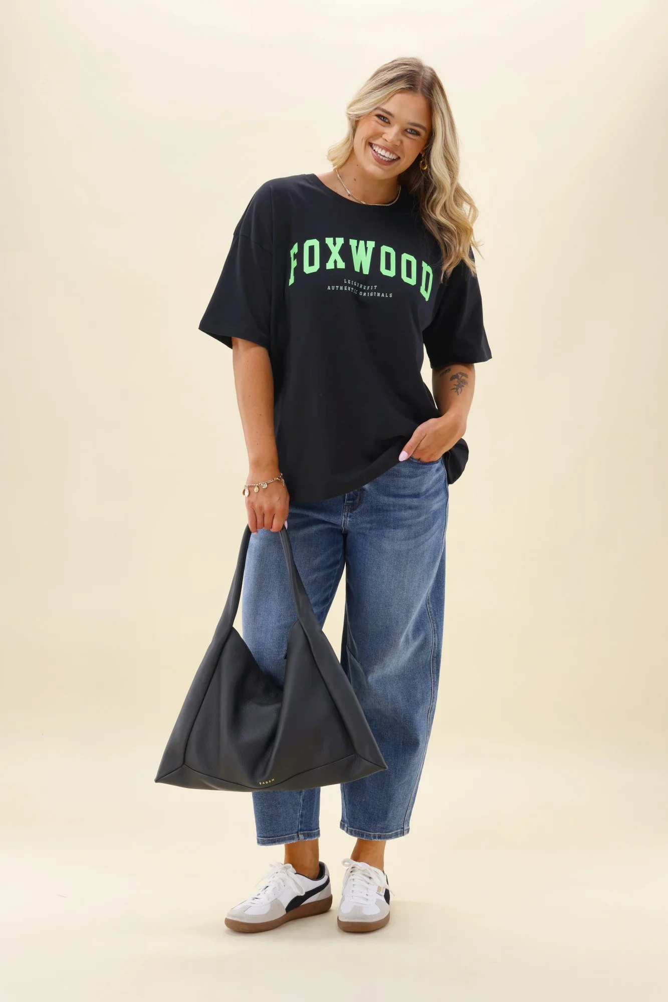 Foxwood Interval Tee Washed Black With Green - Image 3