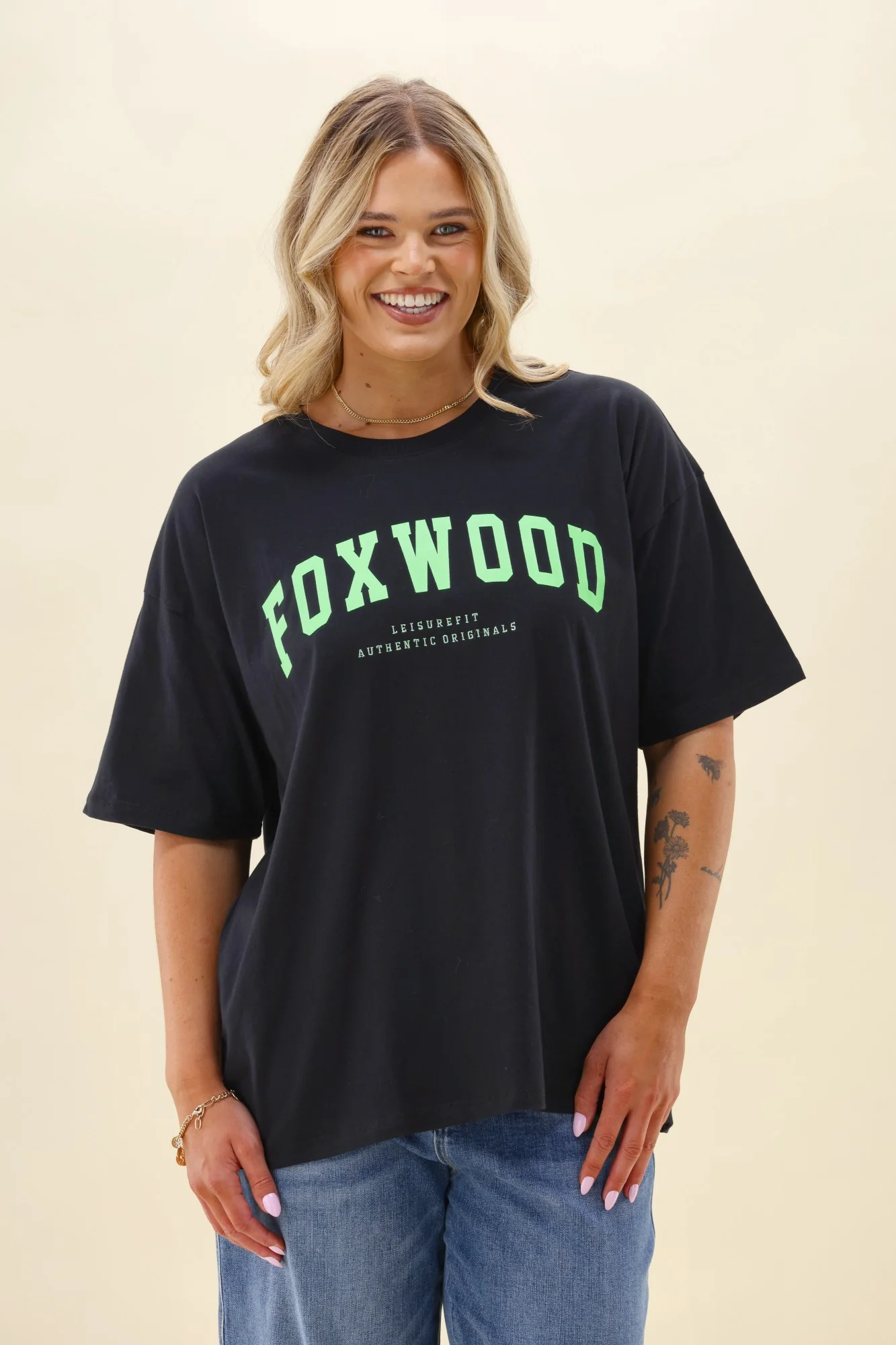 Foxwood Interval Tee Washed Black With Green - Image 4