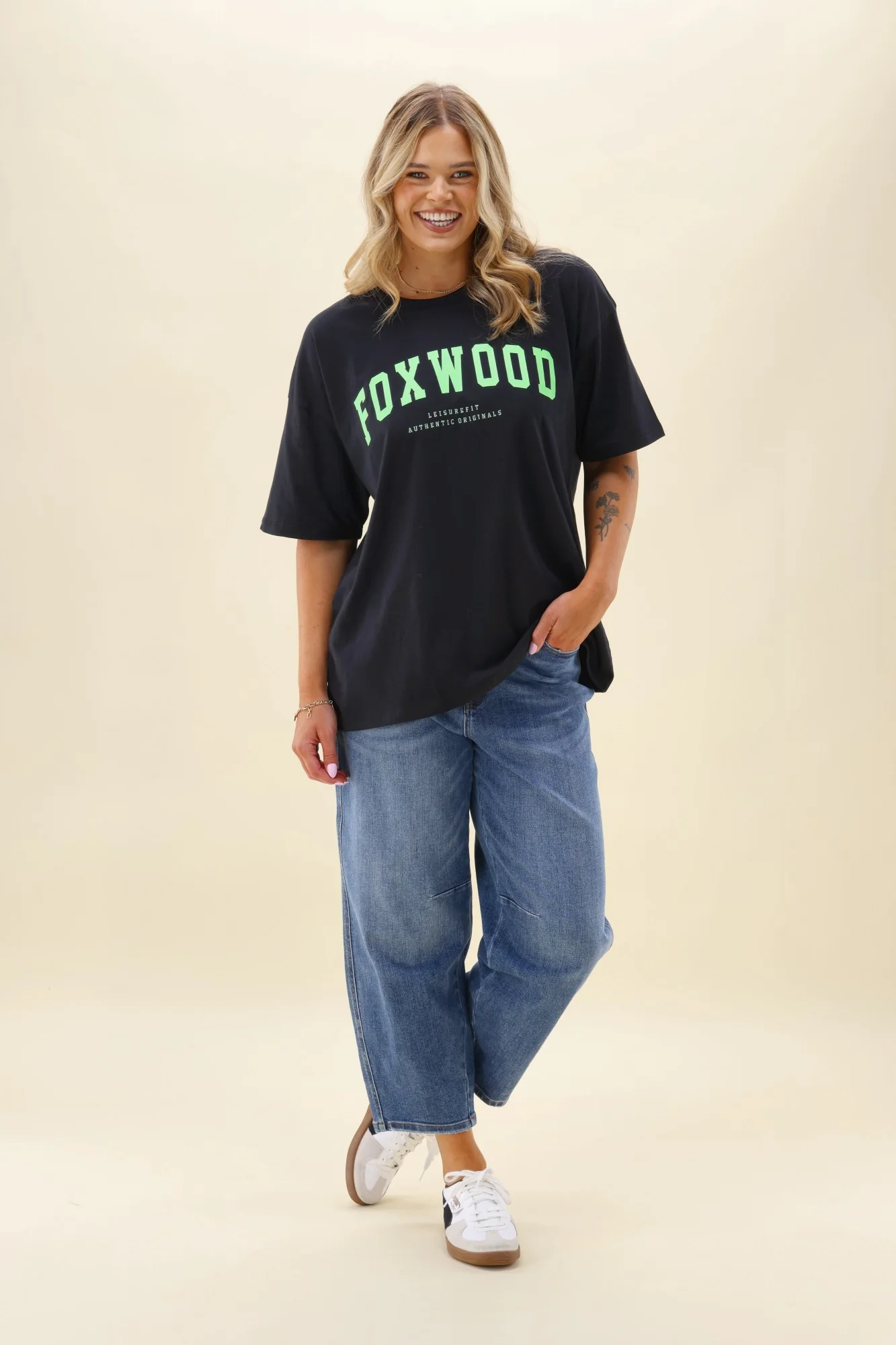 Foxwood Interval Tee Washed Black With Green - Image 5