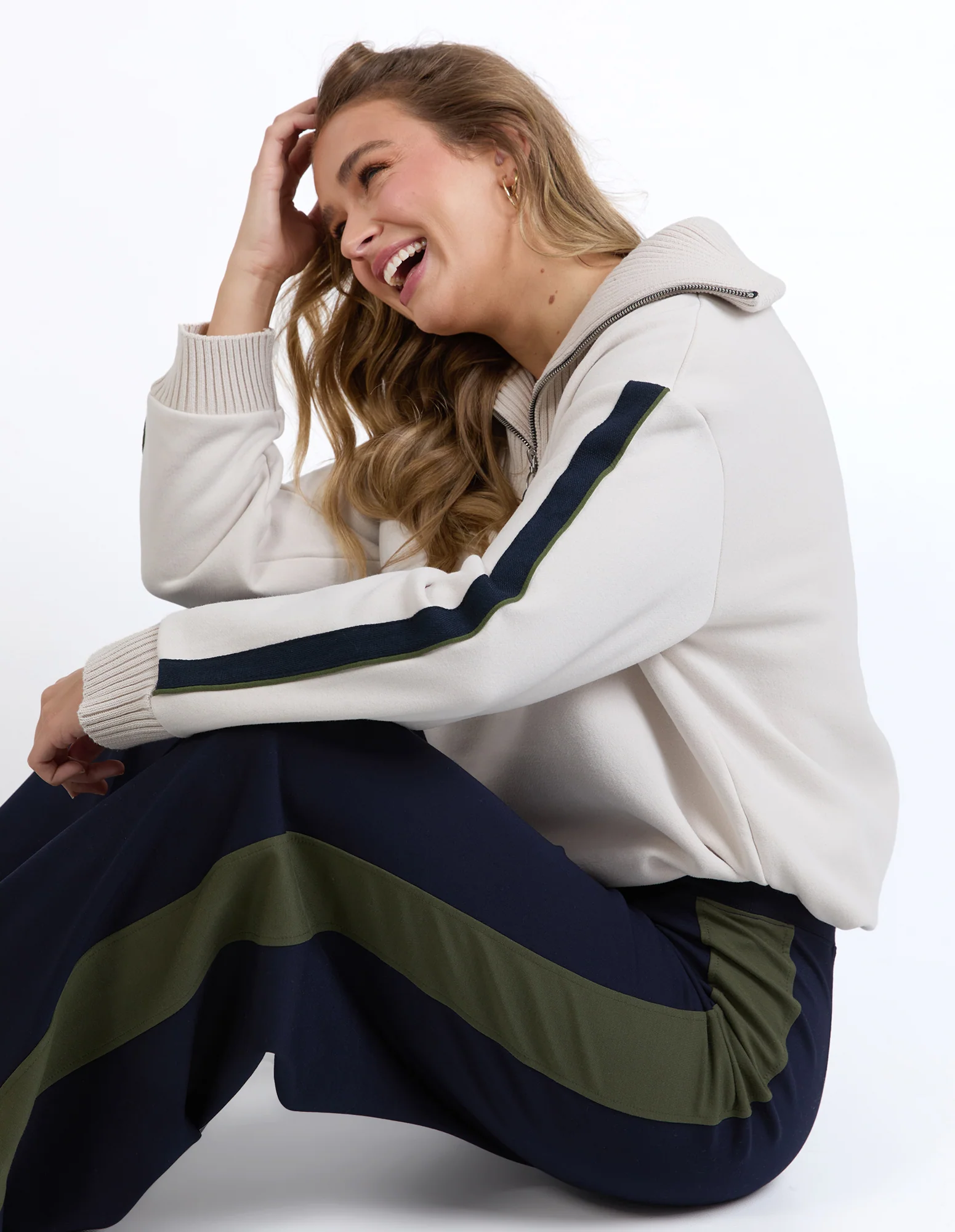 Foxwood Juno Pant Navy With Green - Image 6