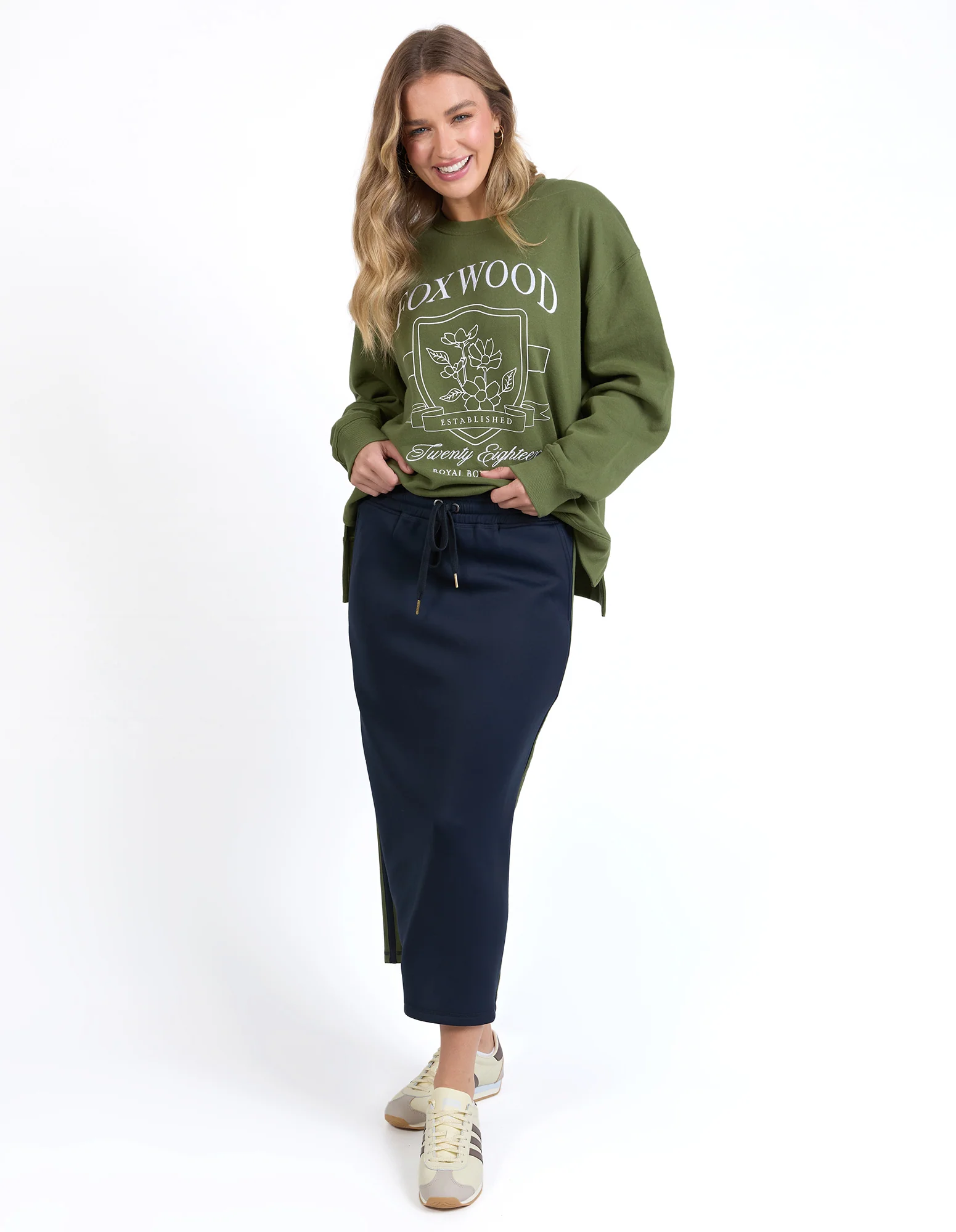 Foxwood Juno Skirt Navy With Green - Image 3