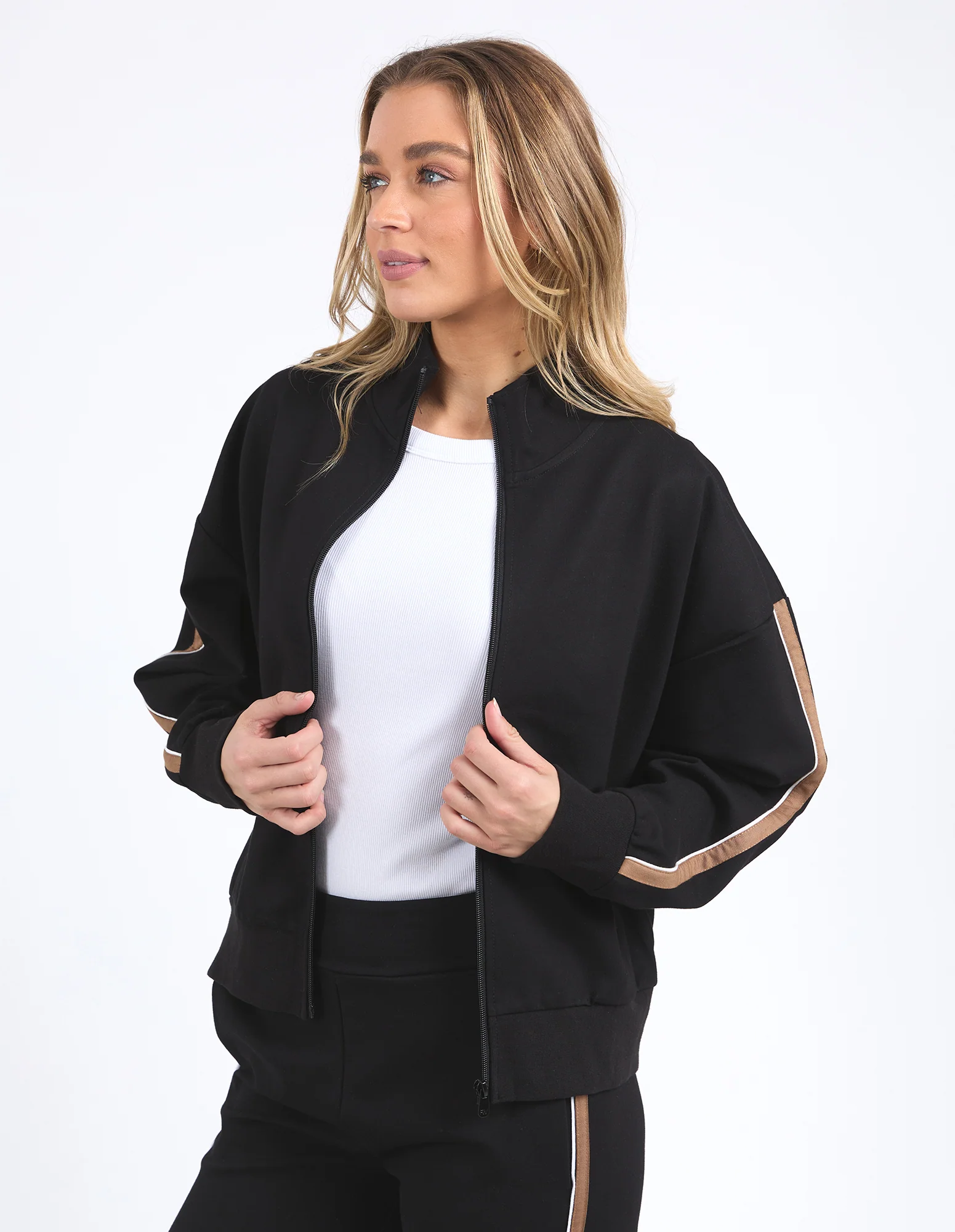 Foxwood London Zip Thru Jacket Black - Image 3