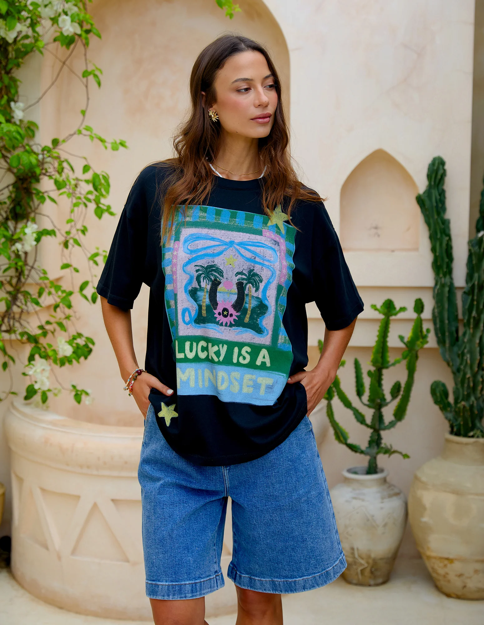 Foxwood Lucky Star Tee Washed Black - Image 3