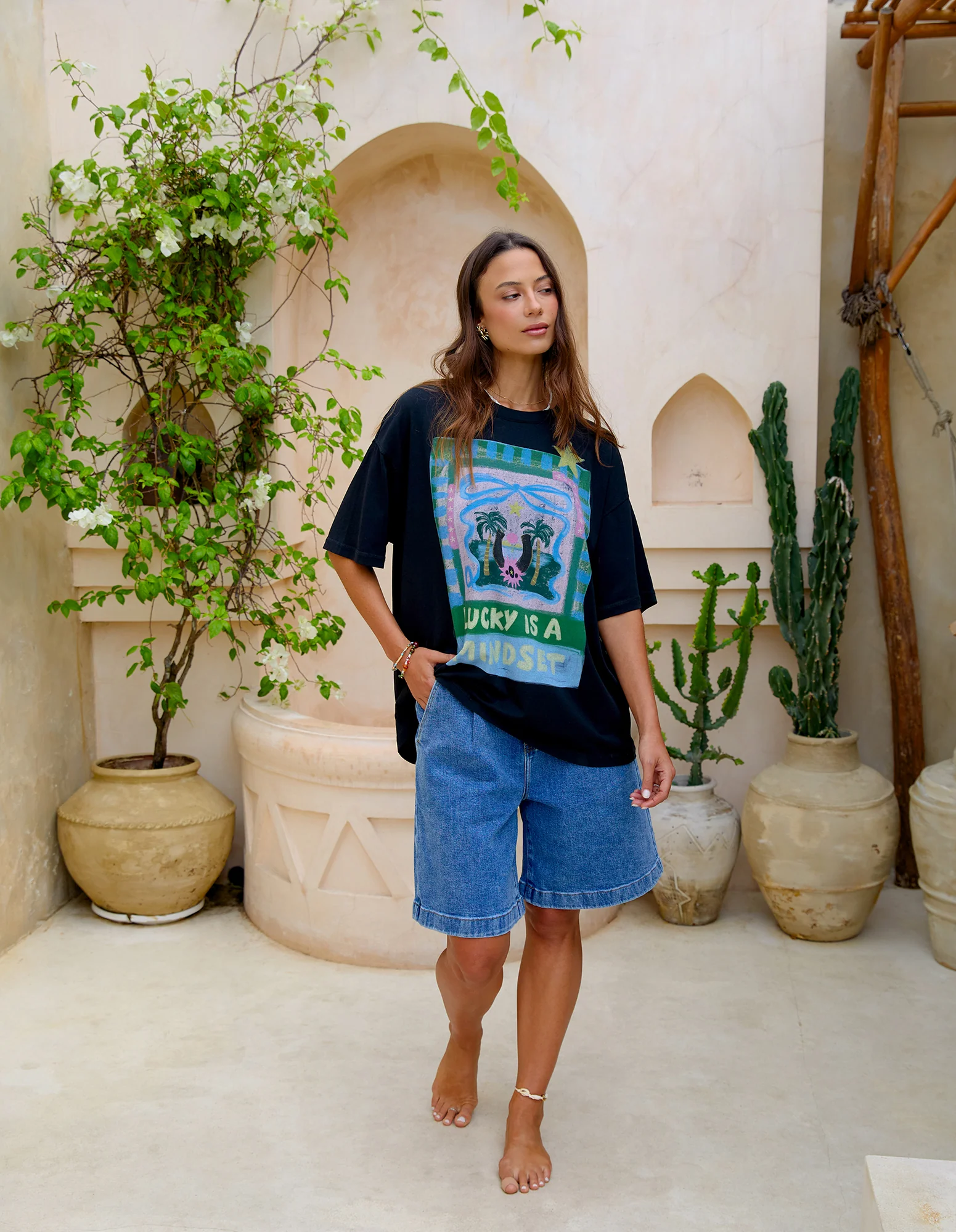 Foxwood Lucky Star Tee Washed Black - Image 8