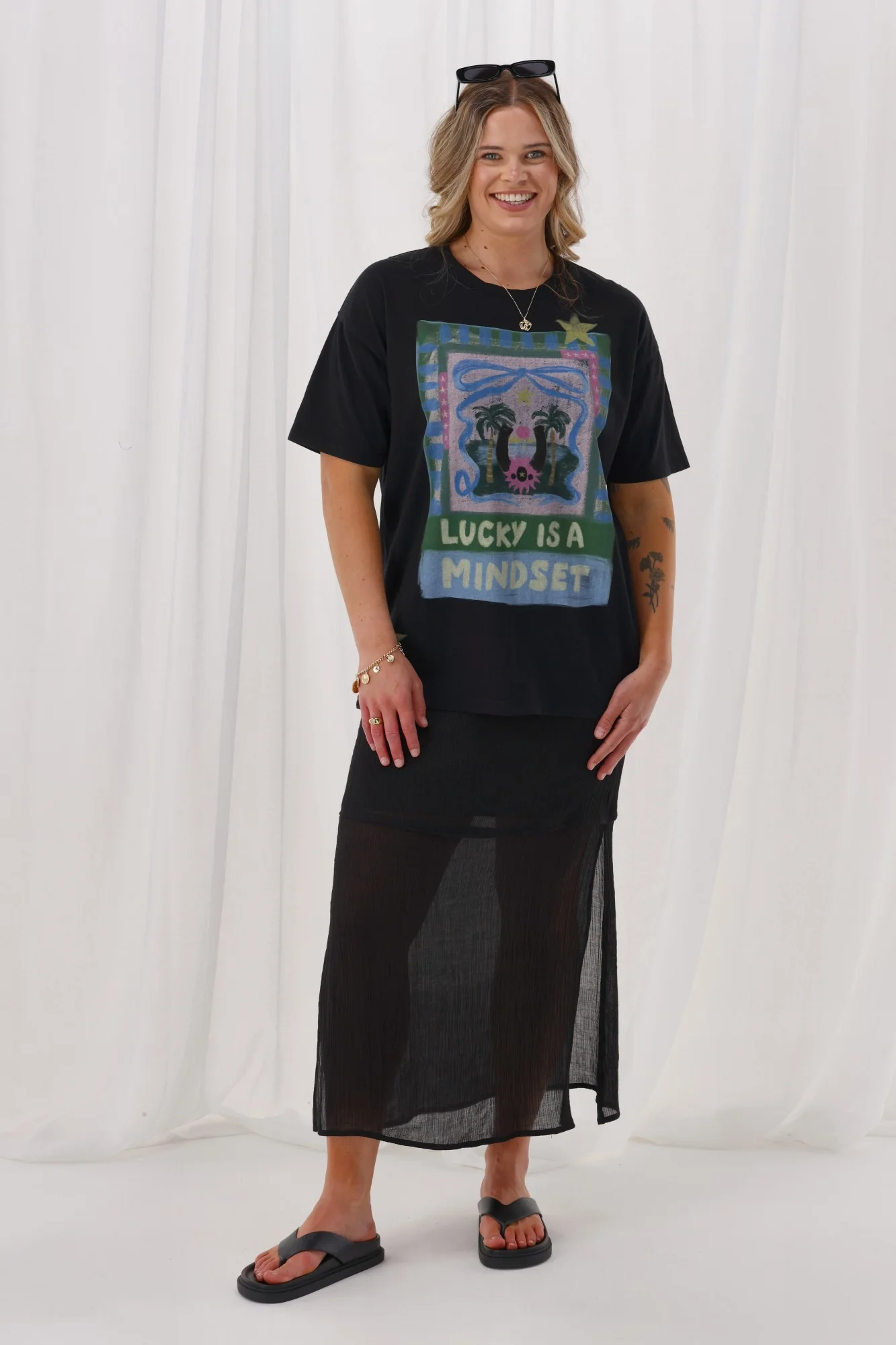 Foxwood Lucky Star Tee Washed Black - Image 9