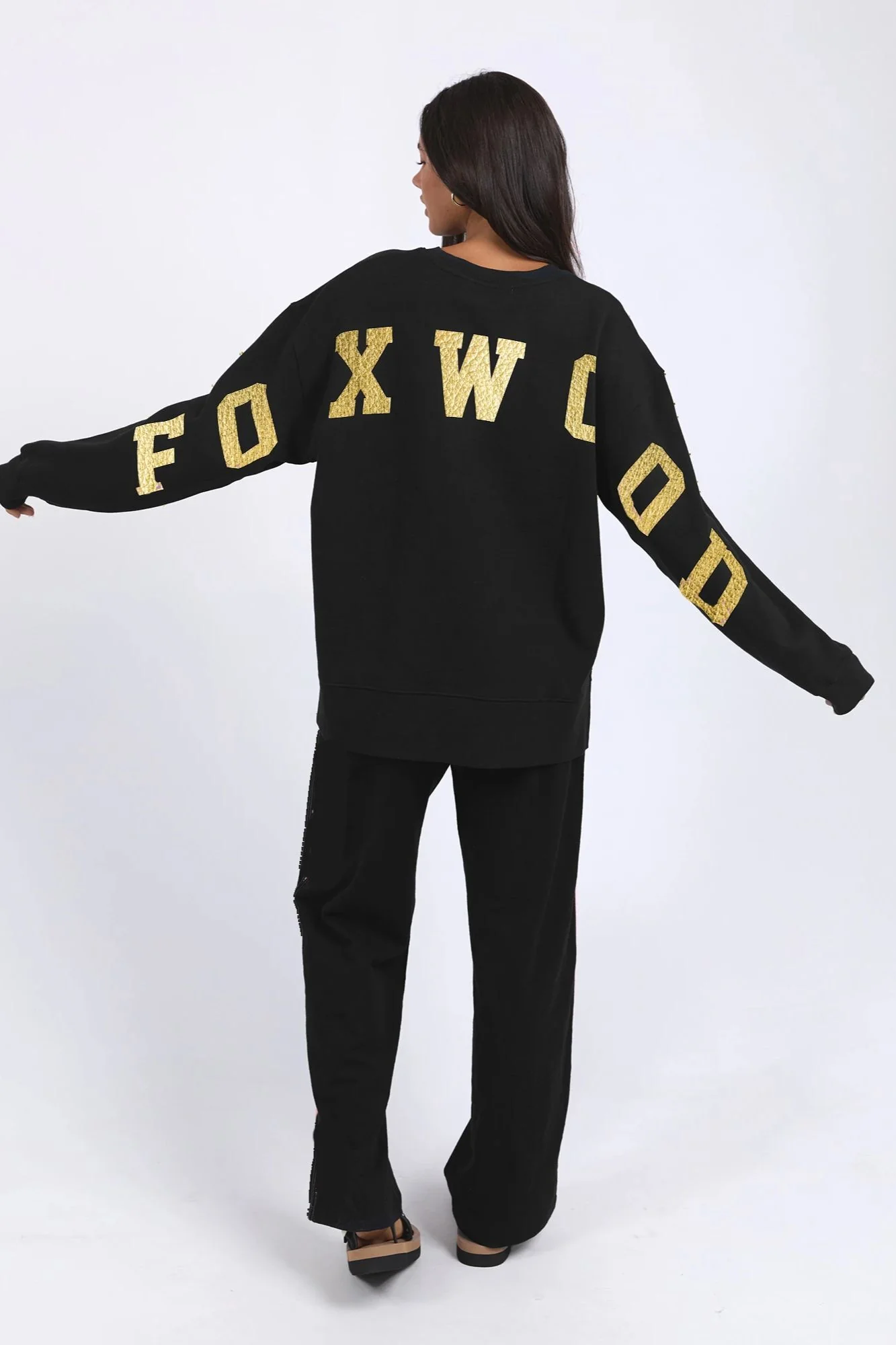 Foxwood Metallic Interval Crew Black And Gold - Image 3