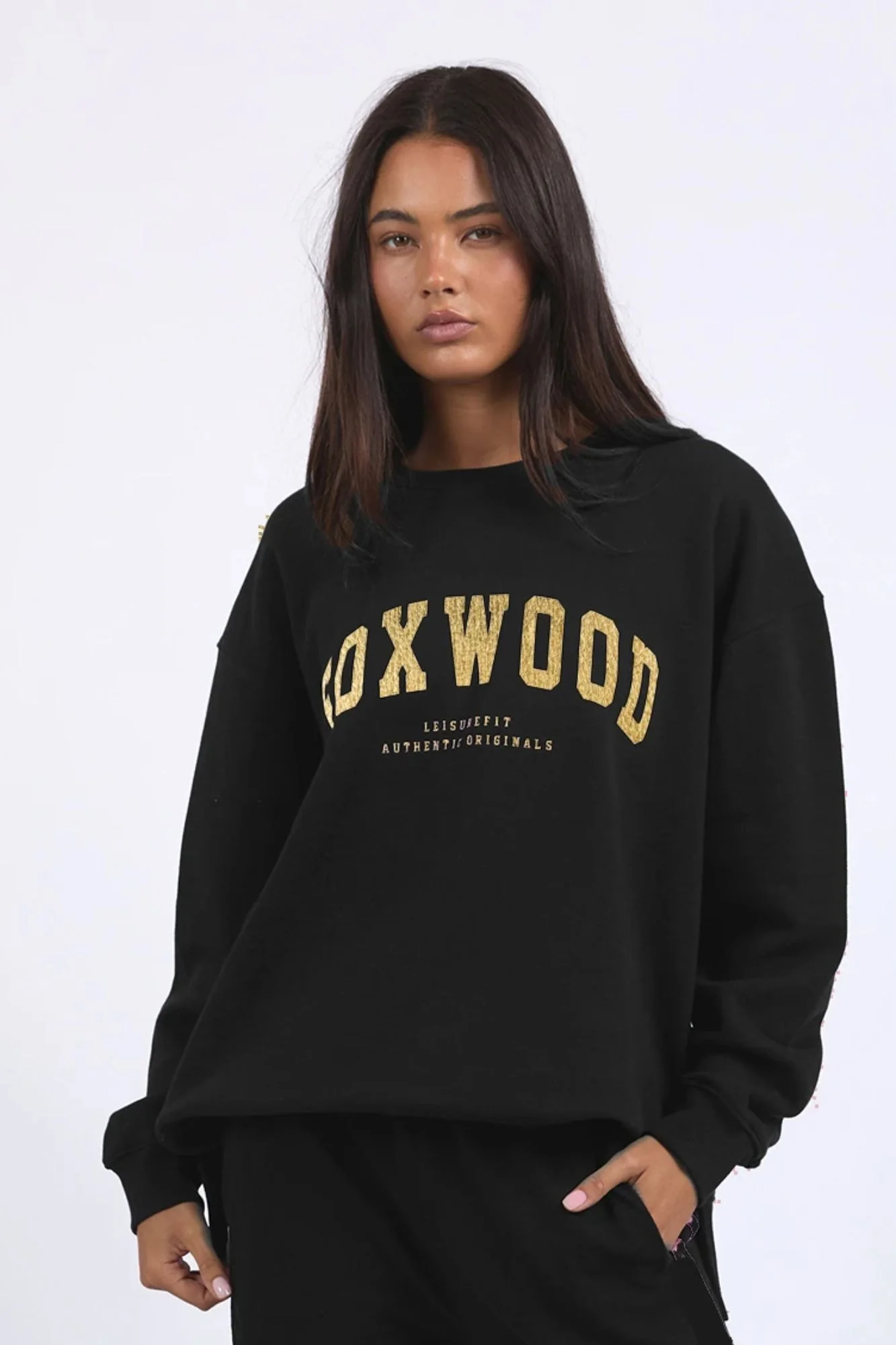 Foxwood Metallic Interval Crew Black And Gold - Image 4