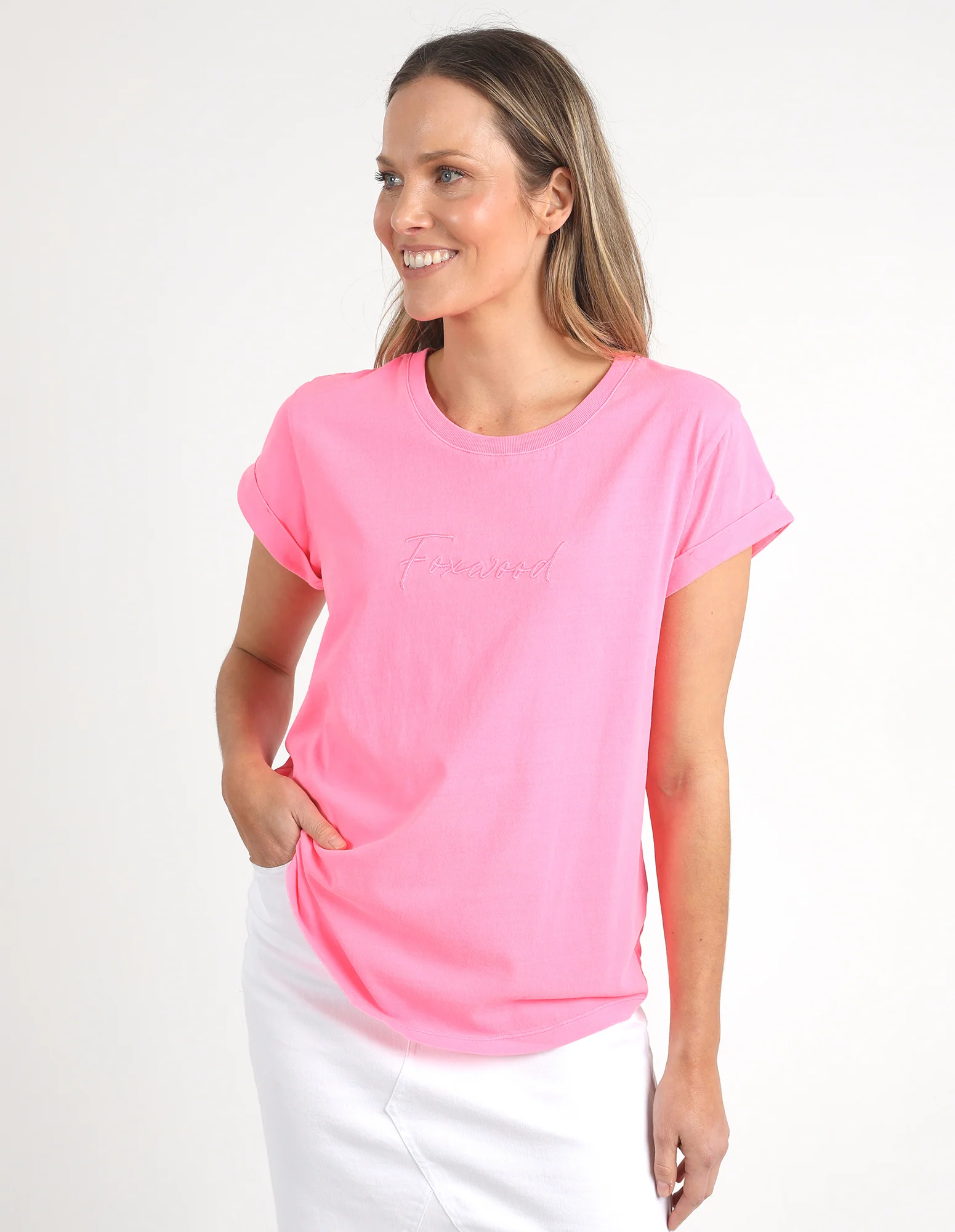 Foxwood Signature Tee Neon Rose