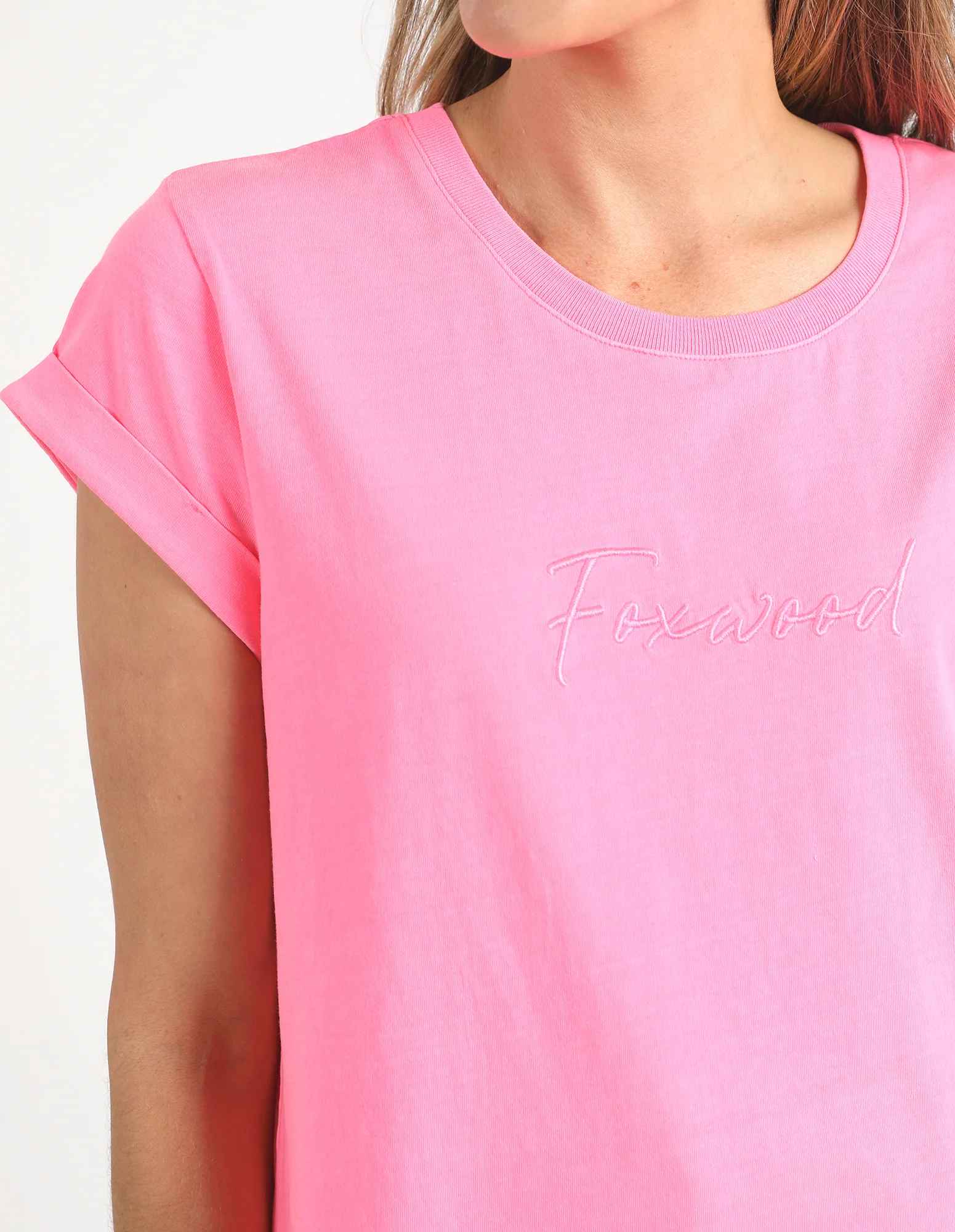 Foxwood Signature Tee Neon Rose - Image 3
