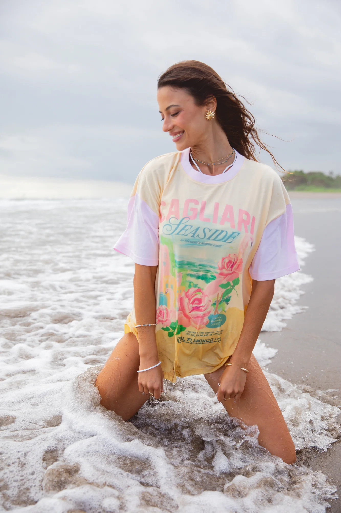 Foxwood Real Flamingo Tee Lemon & Pink - Image 2