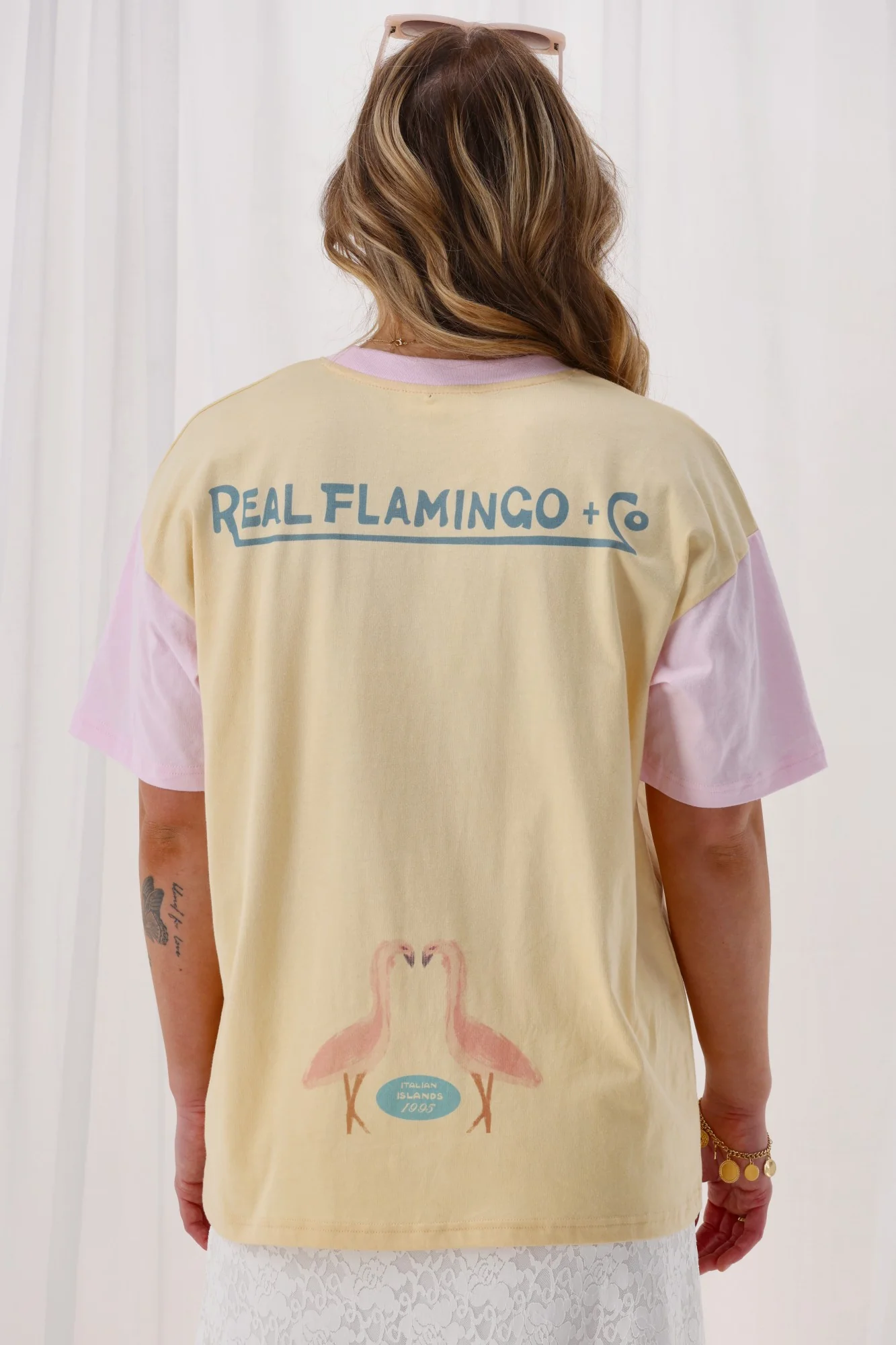 Foxwood Real Flamingo Tee Lemon & Pink - Image 9