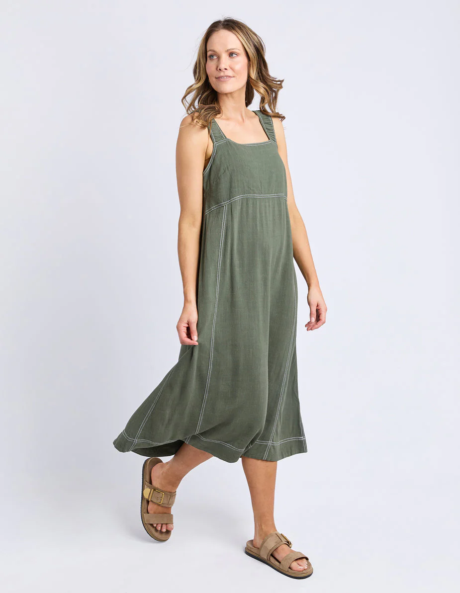 Foxwood Sage Dress Khaki - Image 4