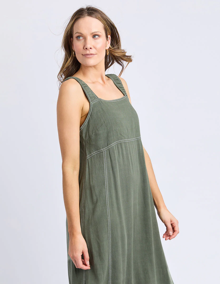 Foxwood Sage Dress Khaki - Image 5