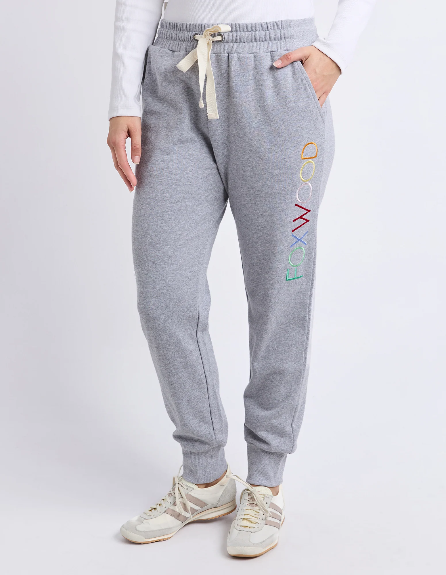 Foxwood Simplified Confetti Track Pant Grey Marle