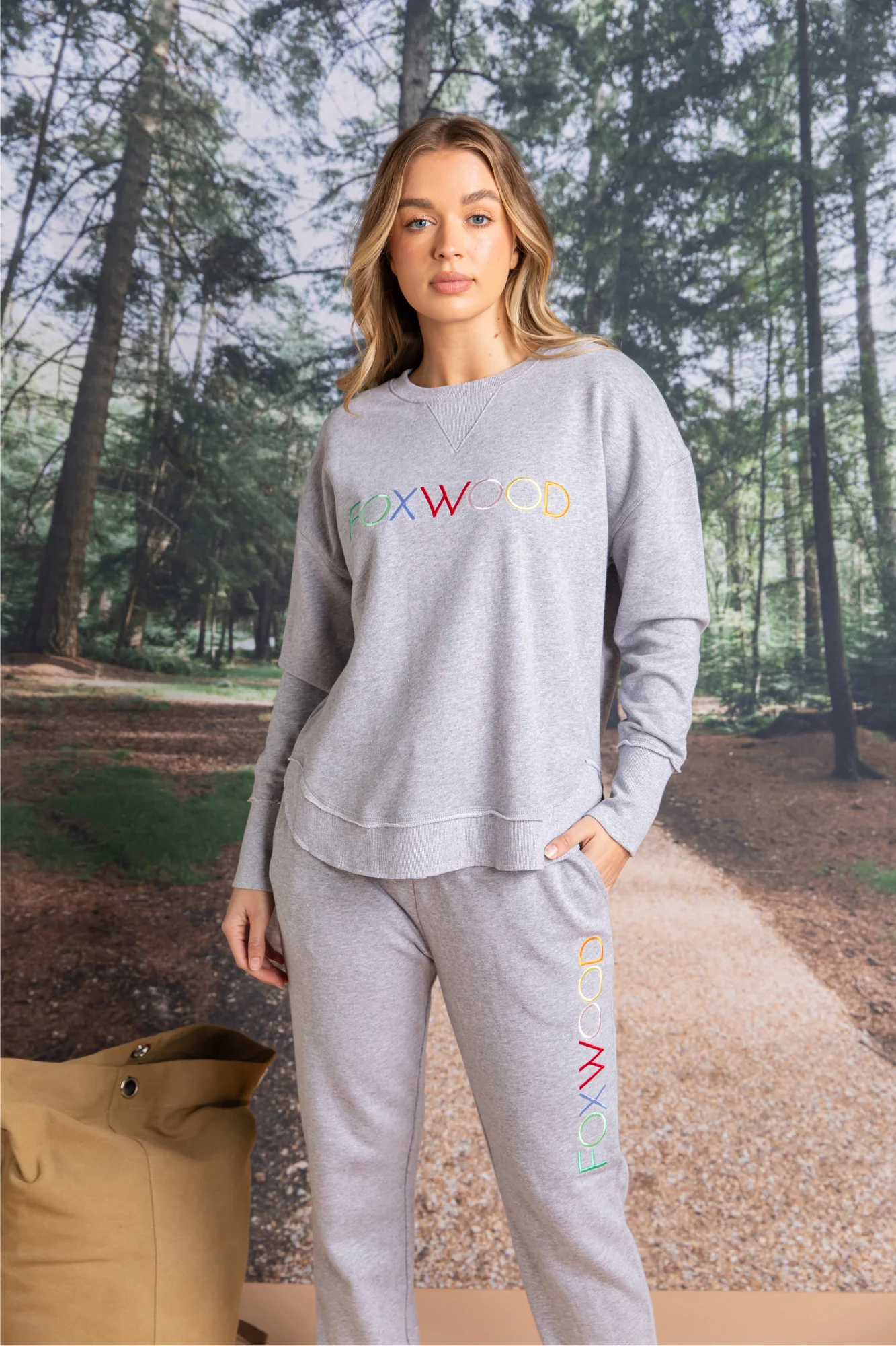 Foxwood Simplified Confetti Track Pant Grey Marle - Image 3