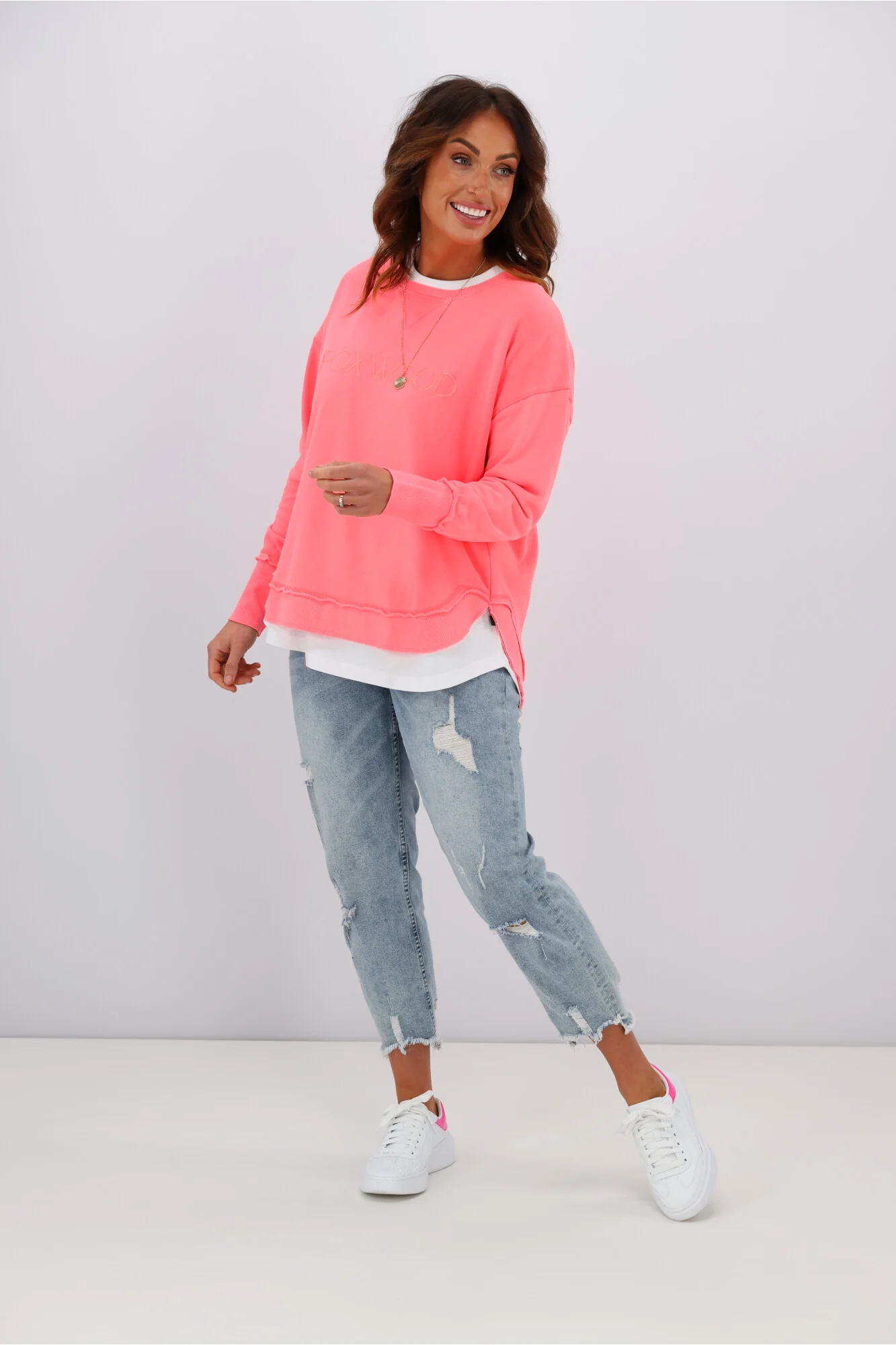 Foxwood Simplified Crew Neon Pink - Image 6
