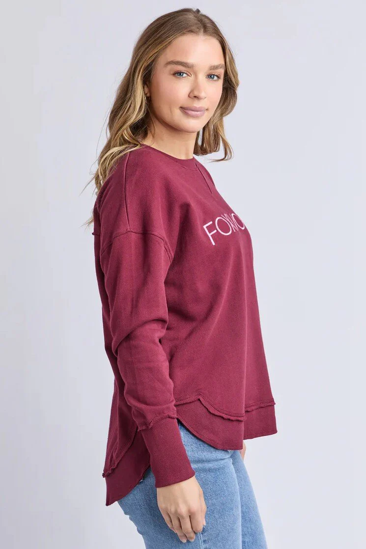 Foxwood Simplified Metallic Crew Burgundy - Image 2