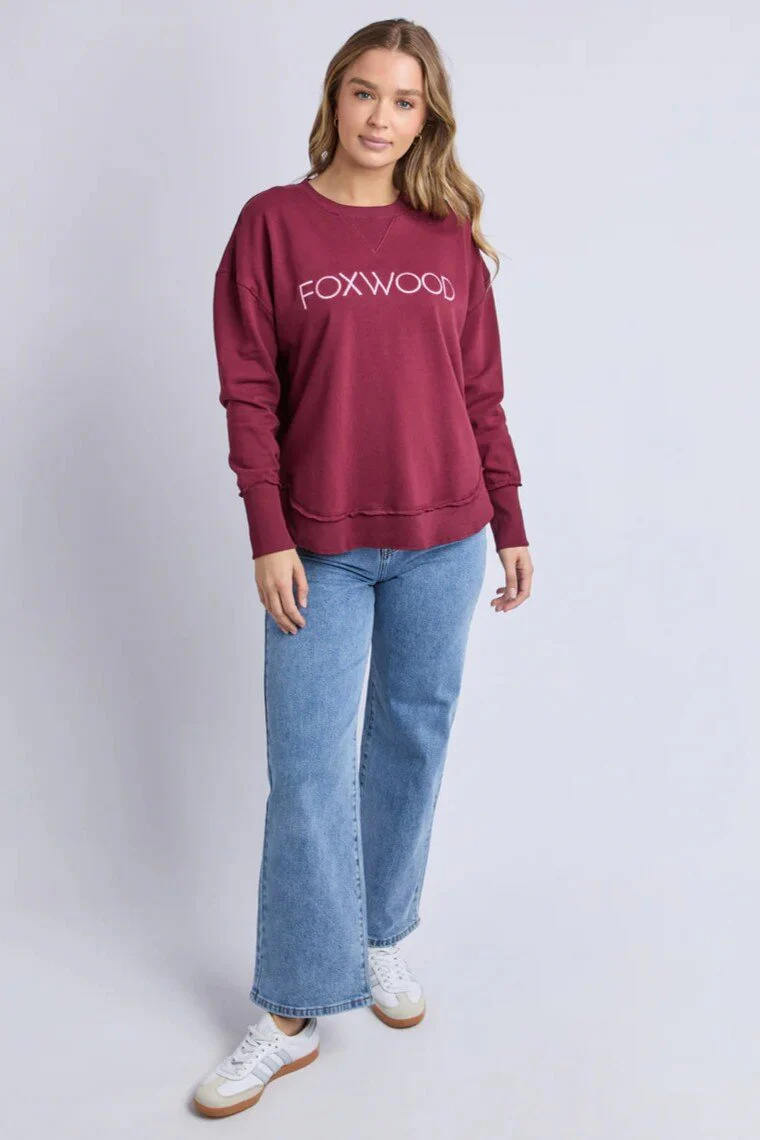 Foxwood Simplified Metallic Crew Burgundy - Image 4