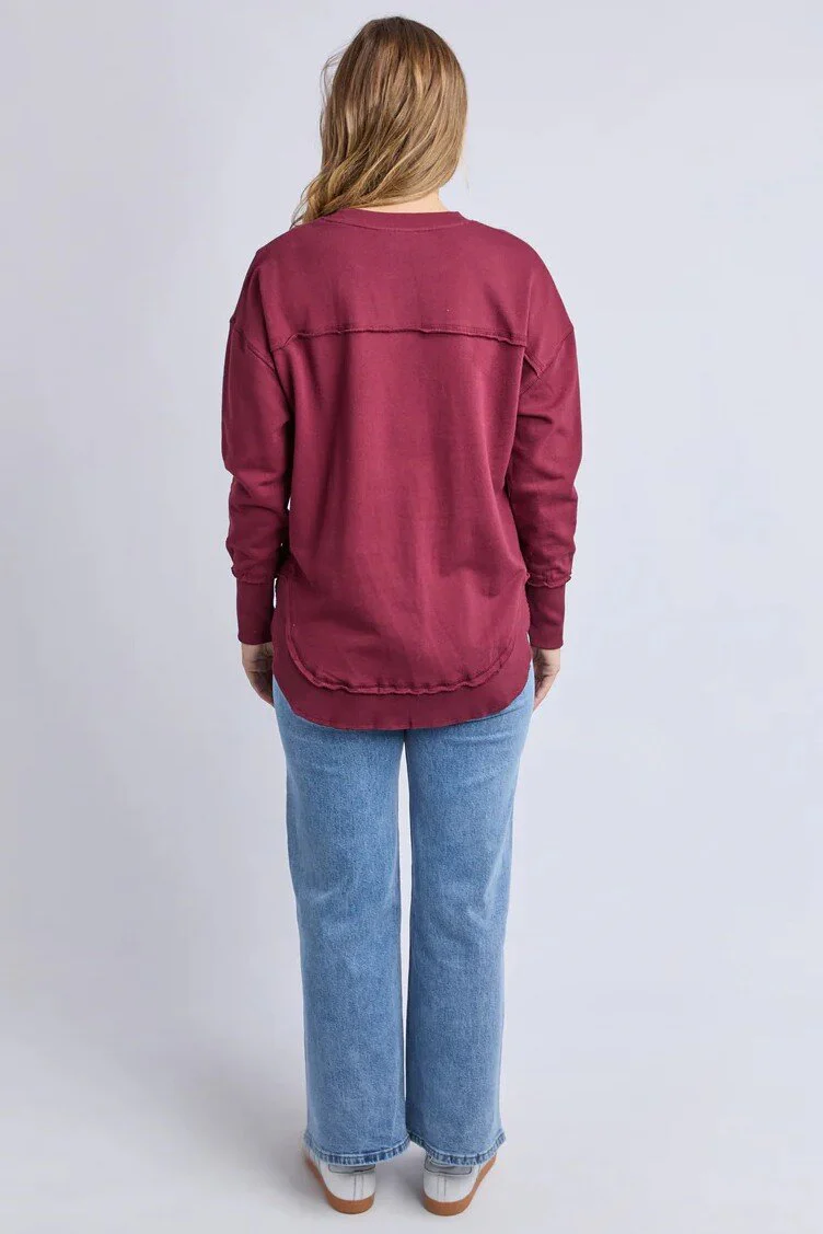 Foxwood Simplified Metallic Crew Burgundy - Image 5