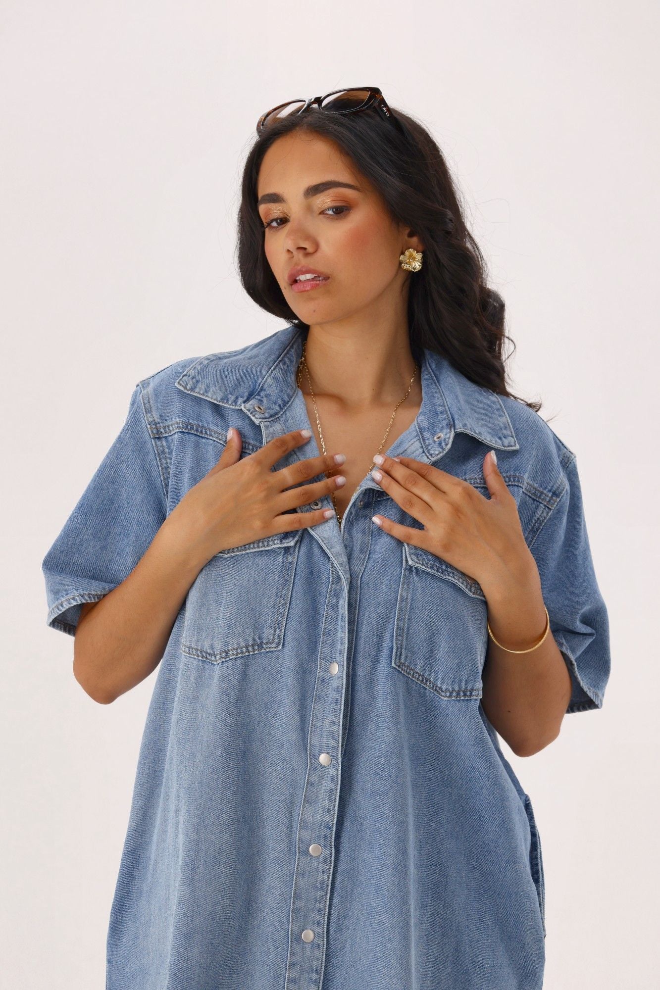 Foxwood Sorcha Denim Dress Light Blue - Image 6